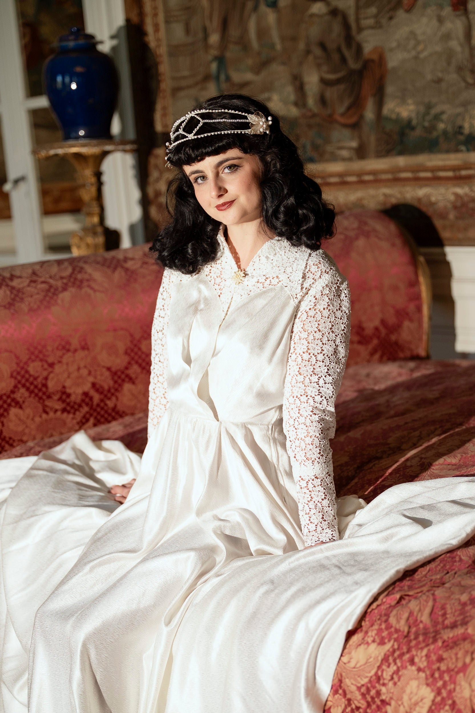 Solène Gisèle La mariée robe Nicole satin ivoire 36