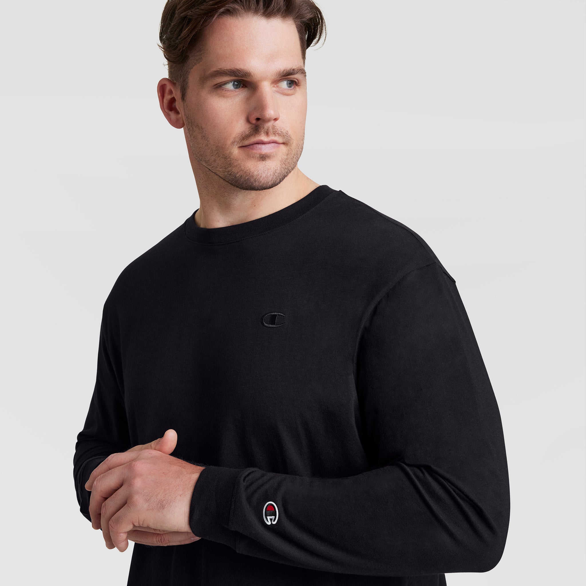 Champion Classic T-shirt manches longues noir grande taille homme
