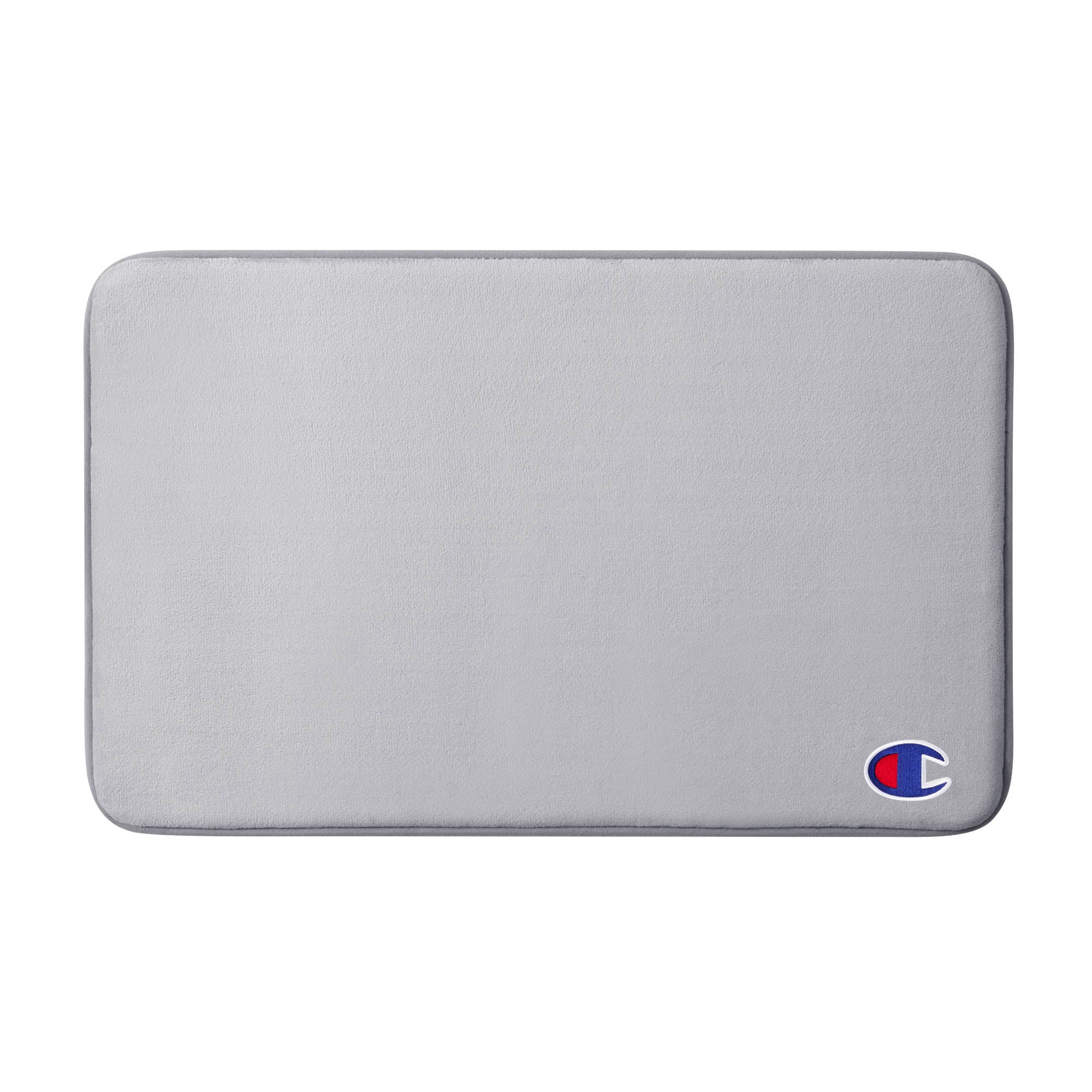 Champion Logo Patch Tapis de Bain Gris 43x61 cm Mousse Mémoire
