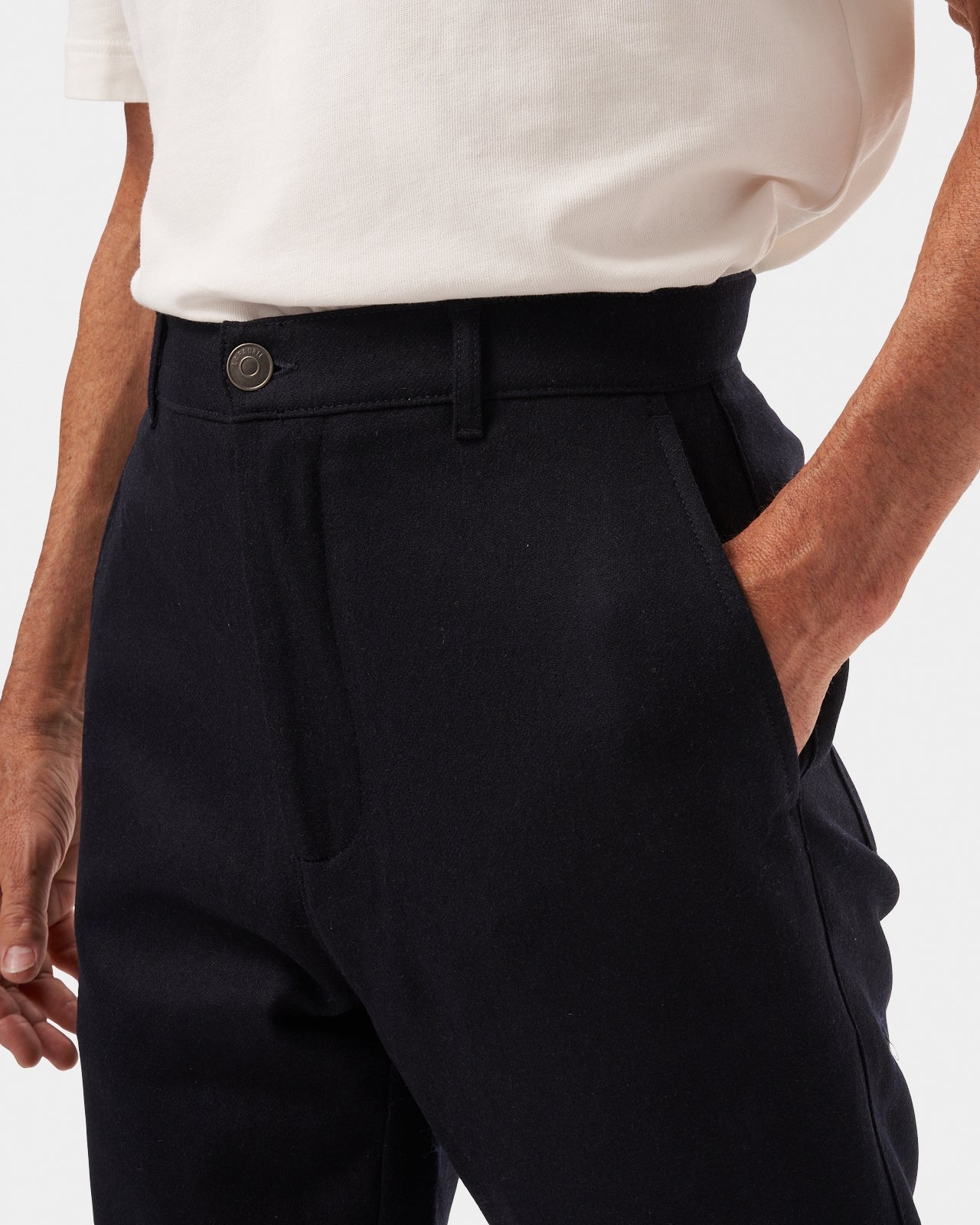 LAFAURIE MARCEL Flanelle pantalon navy laine vierge