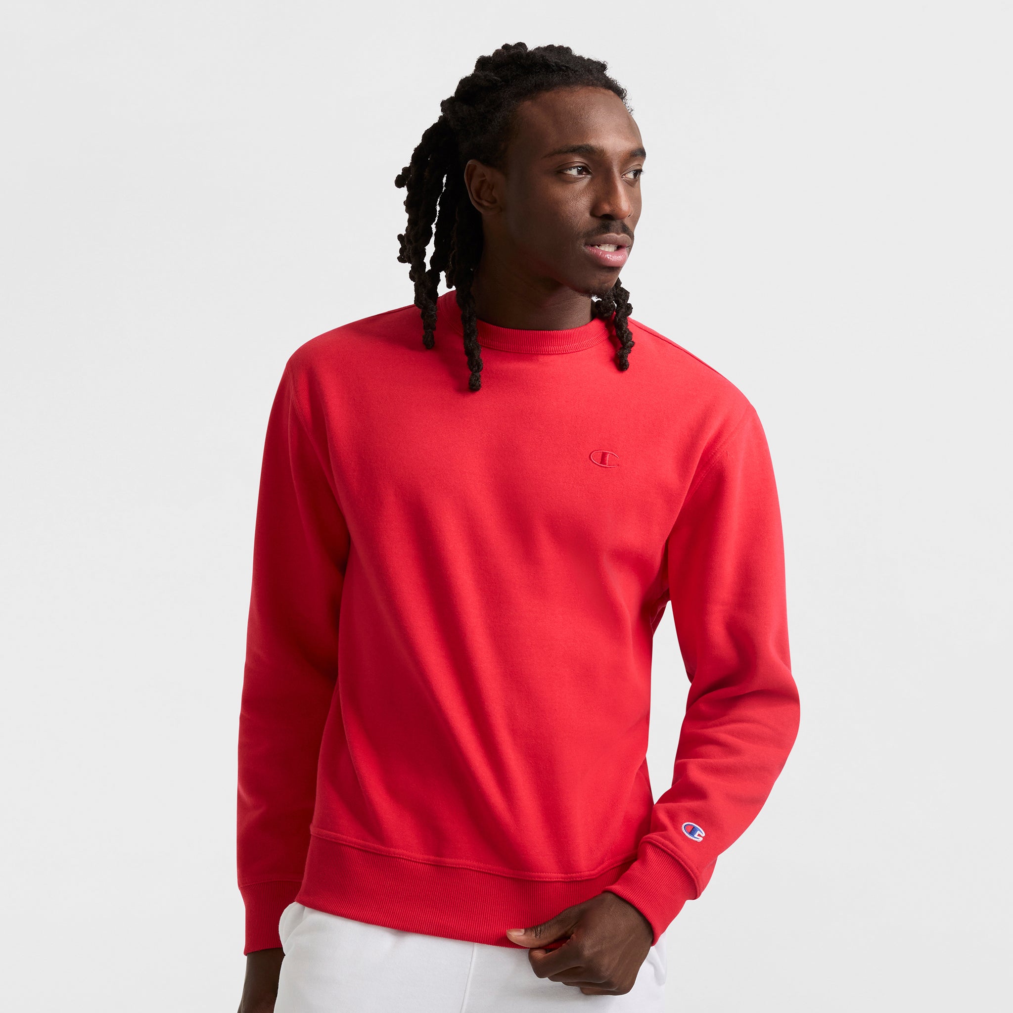Champion Powerblend Crewneck Sweat Homme Rouge Tango Chaud