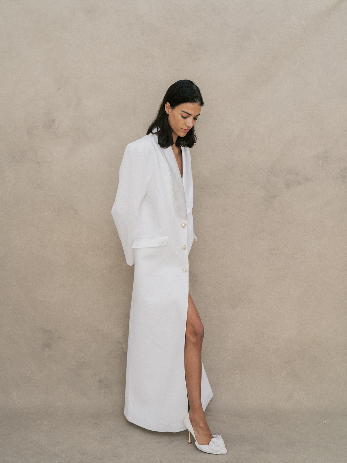 Rime Arodaky Bridal Tatum robe manteau taille 34 crêpe