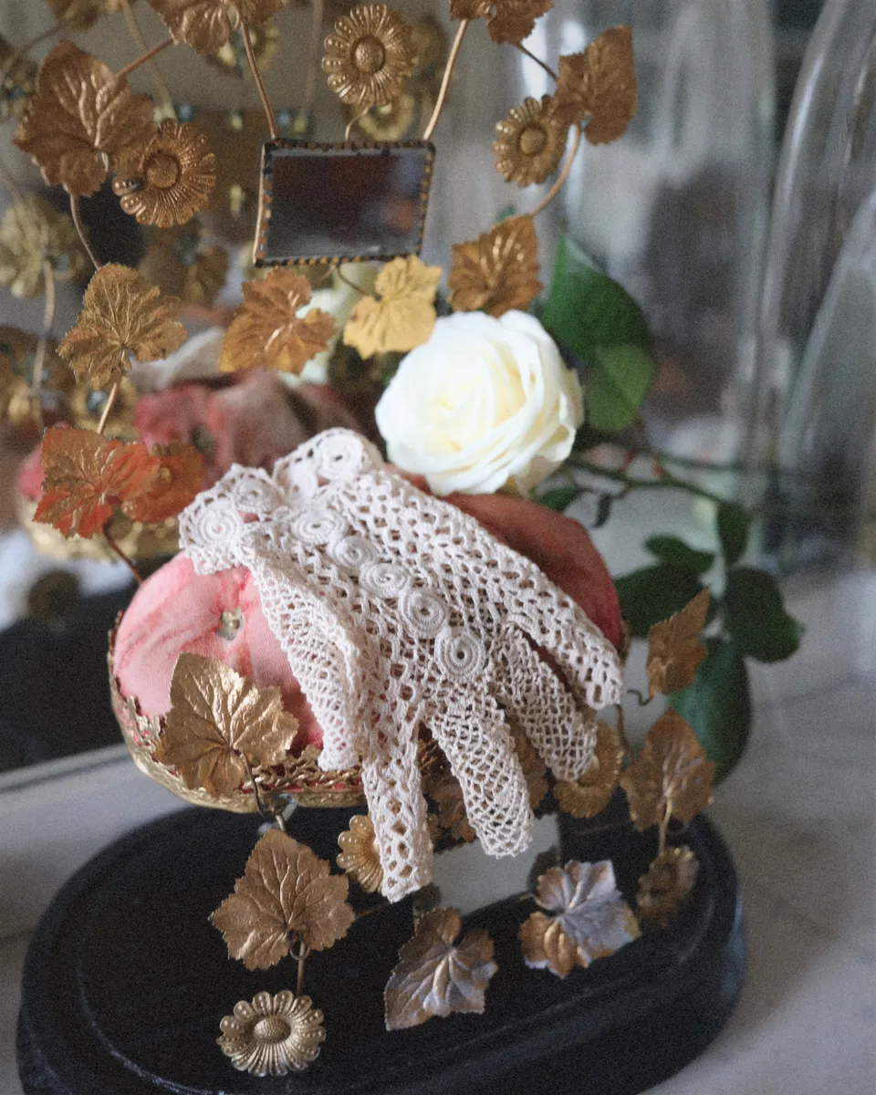 Solène Gisèle Les gants paire crochet ajouré bords travaillés