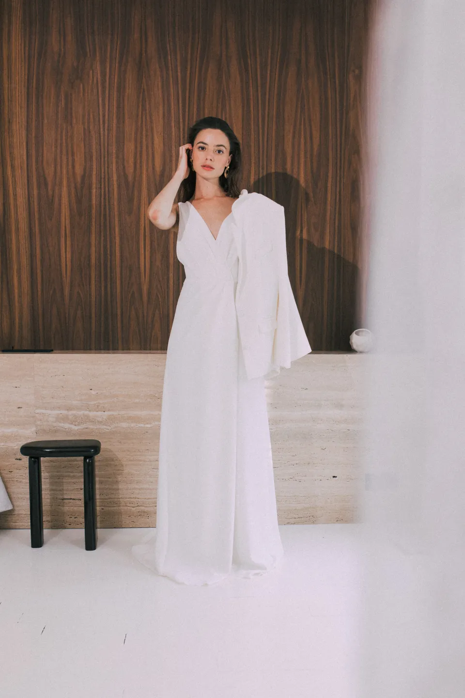 Maison Floret Keaton robe portefeuille crêpe fluide drapée