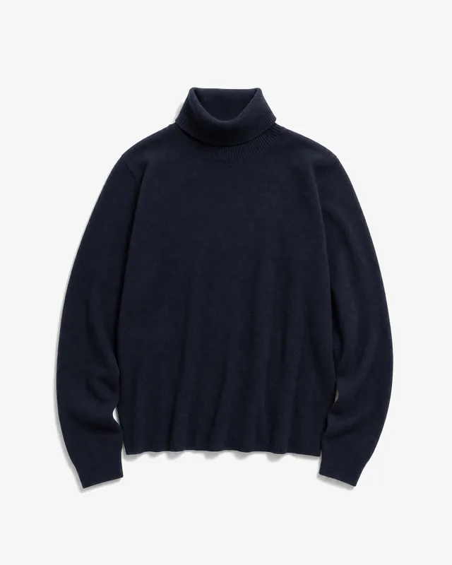 LAFAURIE Pulls GAVINO pull navy col roulé laine
