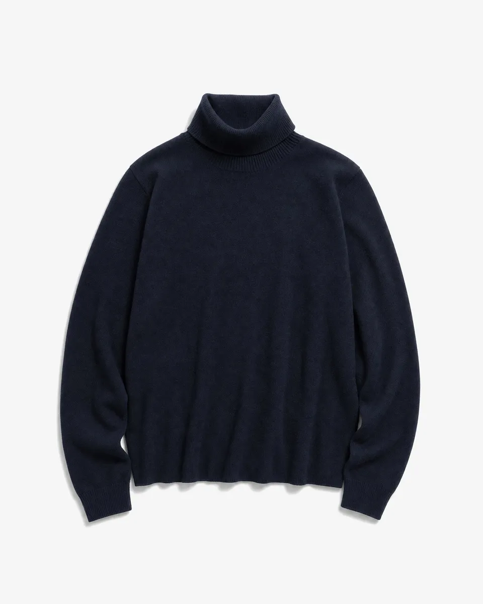 LAFAURIE Pulls GAVINO pull navy col roulé laine