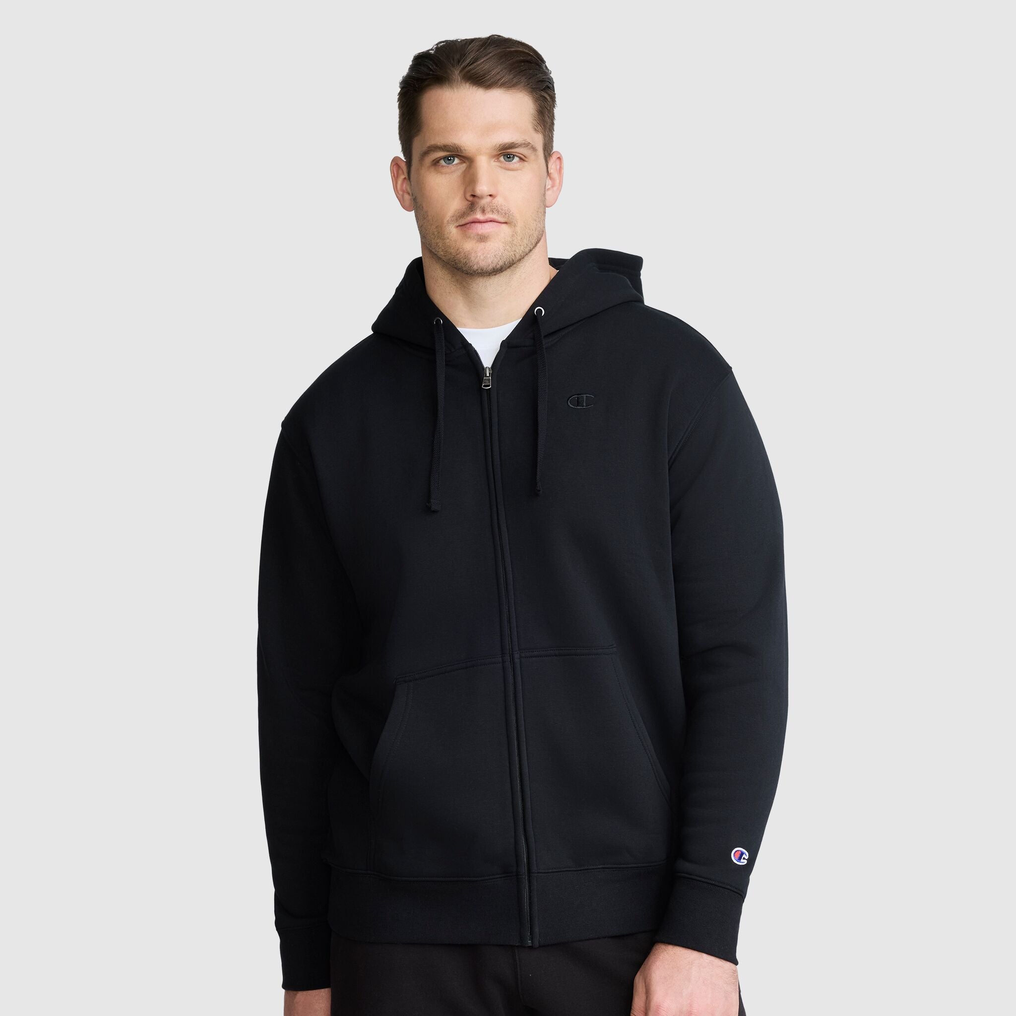 Champion Powerblend Full-Zip Hoodie sweat noir grande taille