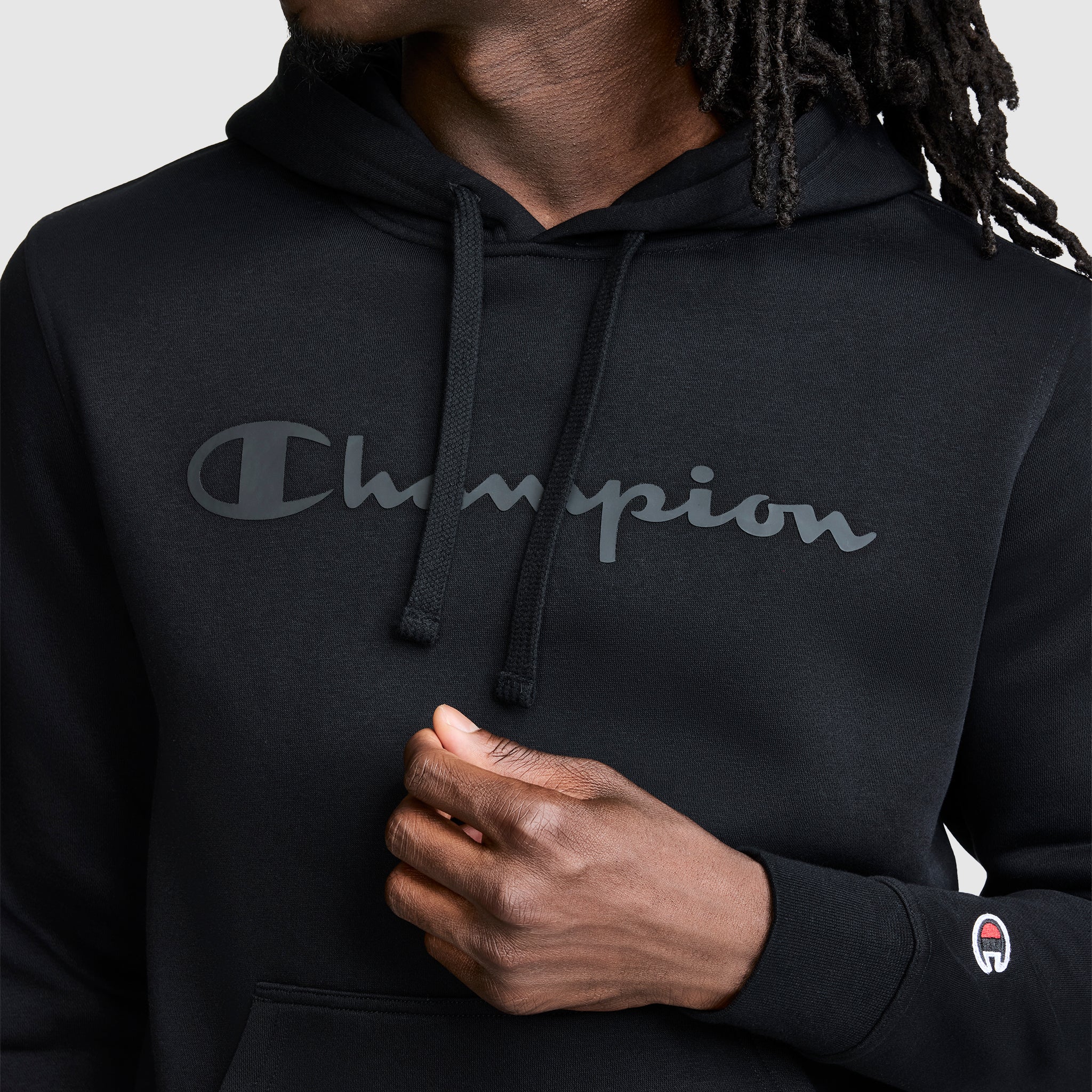 Champion Powerblend Hoodie sweat à capuche noir logo tonal