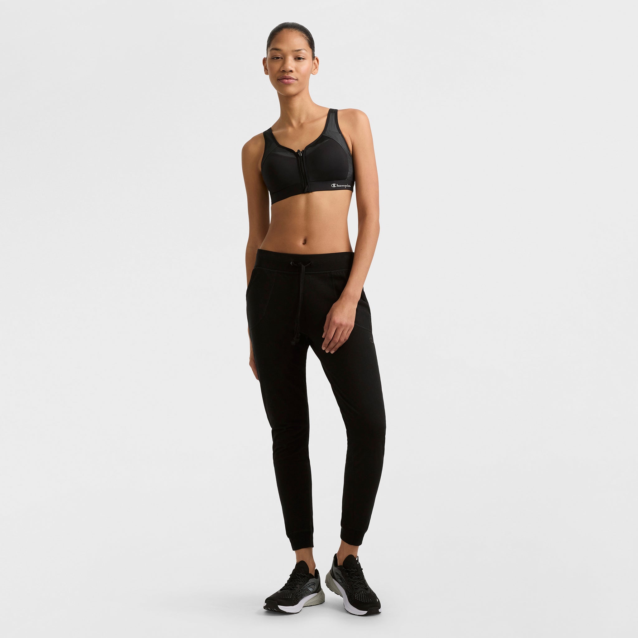 Champion Jersey Jogger Pantalon Jogging Noir Coton Slim