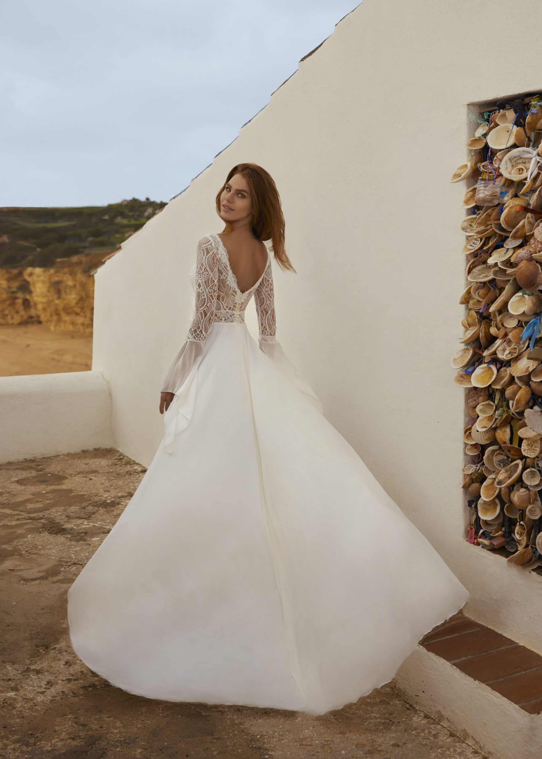 Hervé Paris Cherish Carmela robe de mariée ivoire fluide