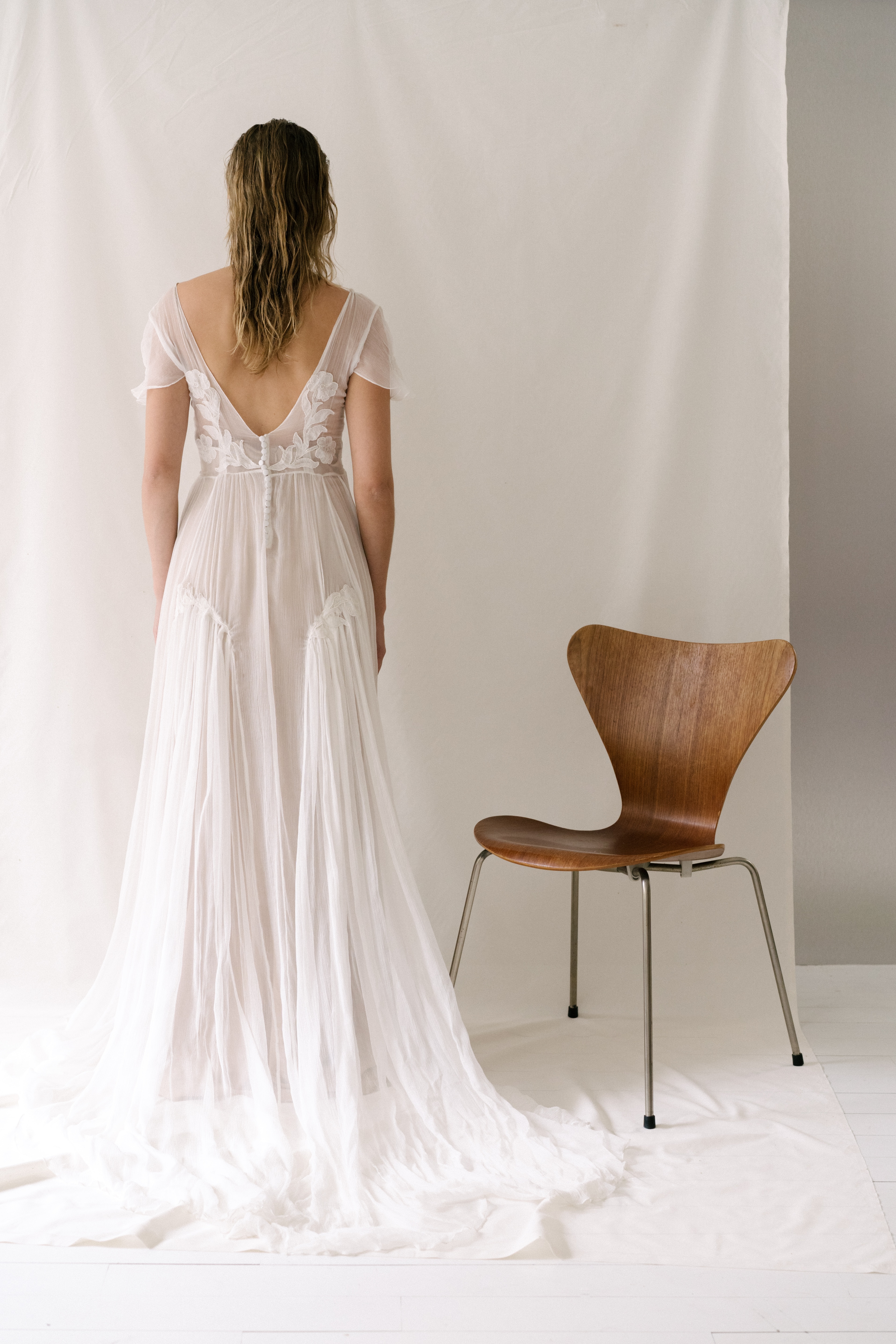 Maison Floret Jorg robe mousseline crêpon dentelle Lyon