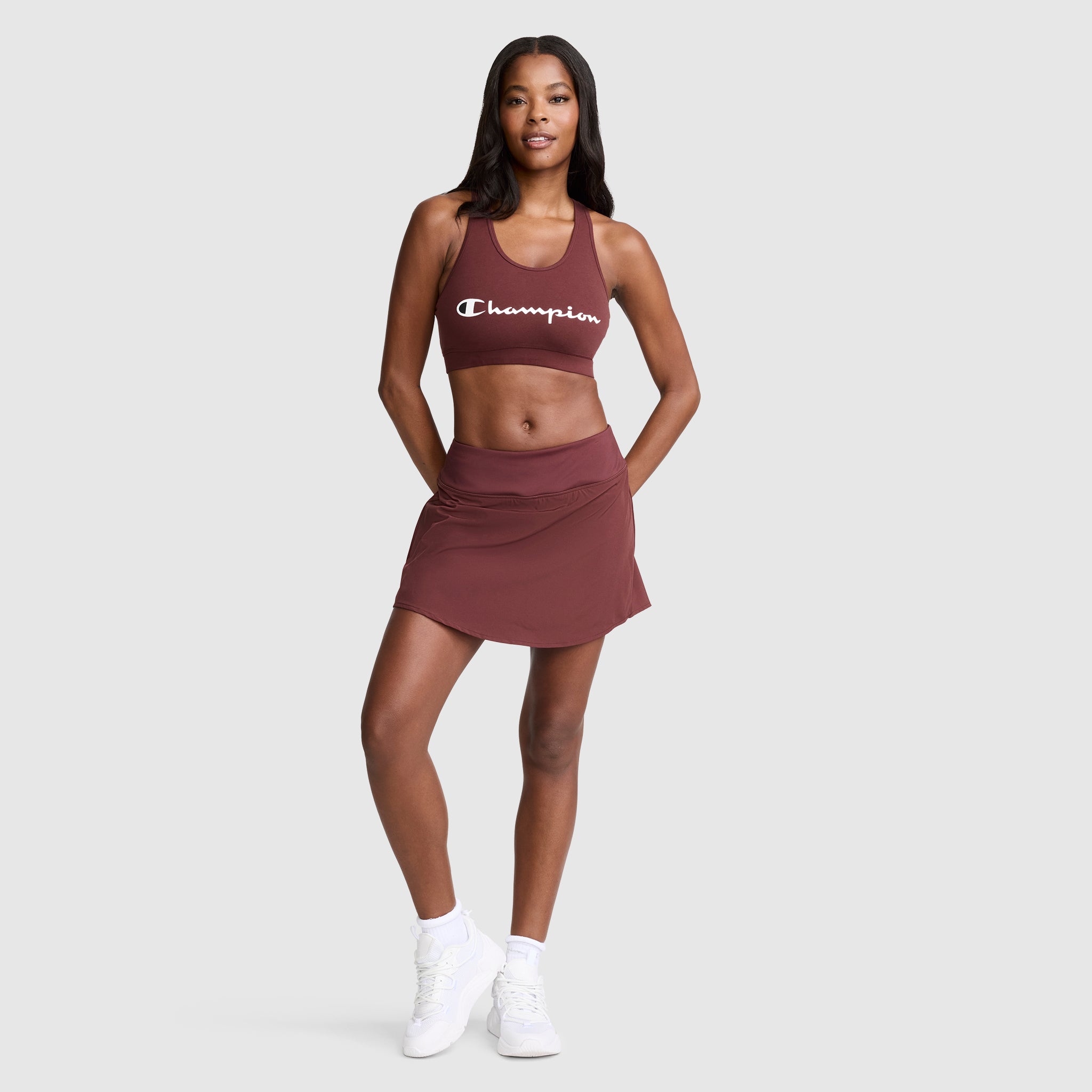 Champion Script brassière sport femme marron coton
