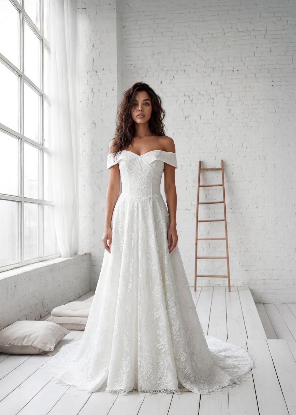 Hervé Paris Promise Pearl robe de mariée blanche longue