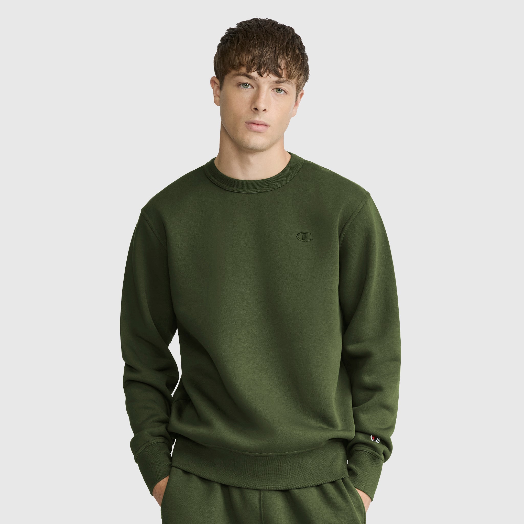 Champion Powerblend Crewneck C Logo sweat-shirt vert Chive