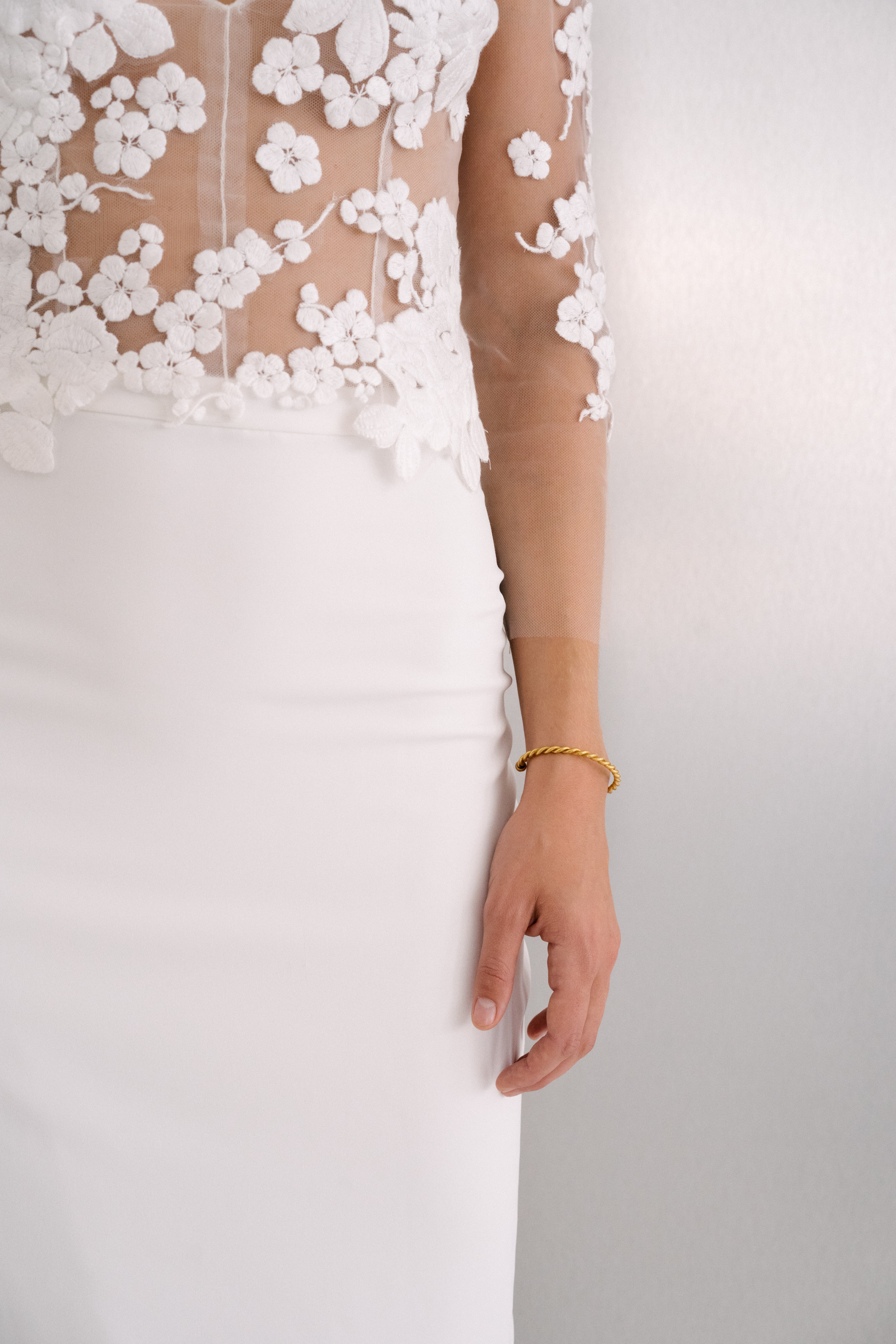 Maison Floret Oliver top tulle fin broderies italiennes