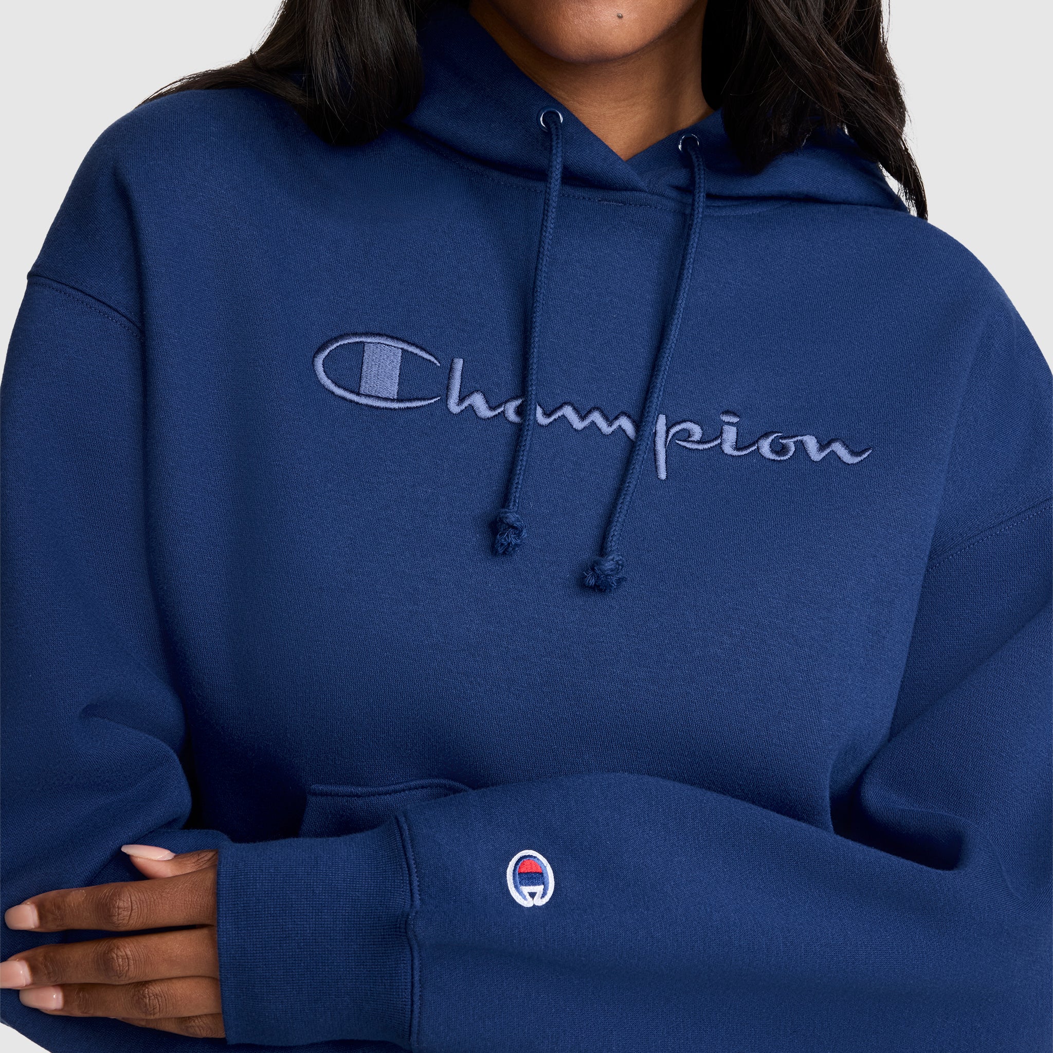 Champion Powerblend Freshman hoodie femme bleu molleton