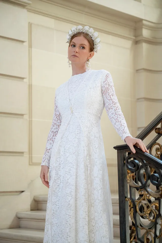 Solène Gisèle La mariée Béatrice robe mariée blanche dentelle 36