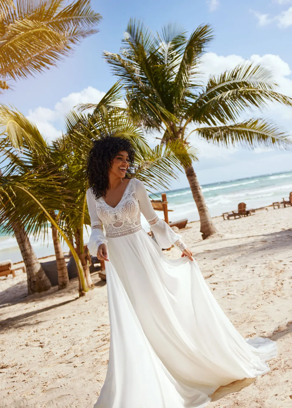 Hervé Paris Mystical Blondelle Robe de Mariée Blanche