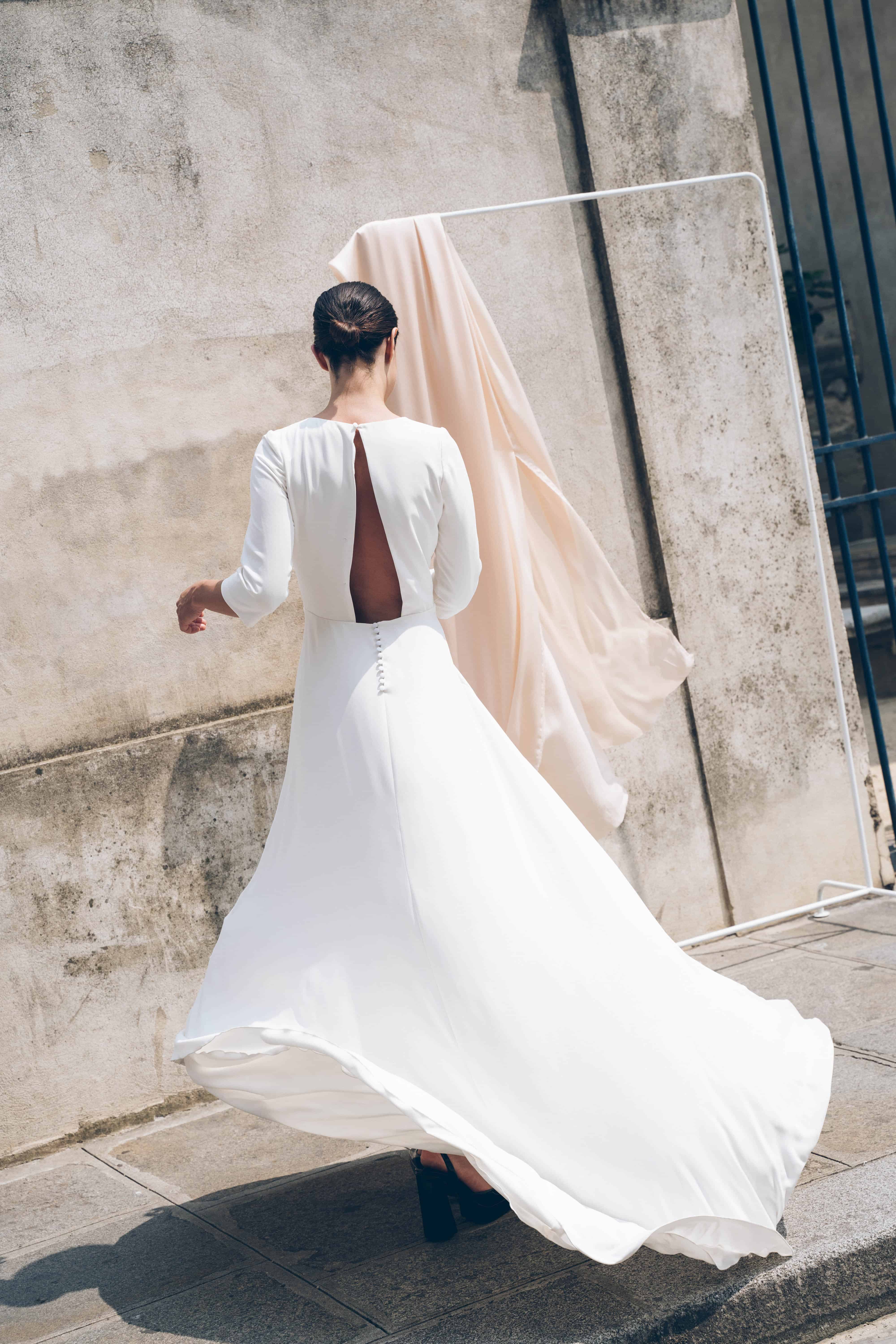Maison Floret Sur-mesure Jacob robe de mariée col inversé