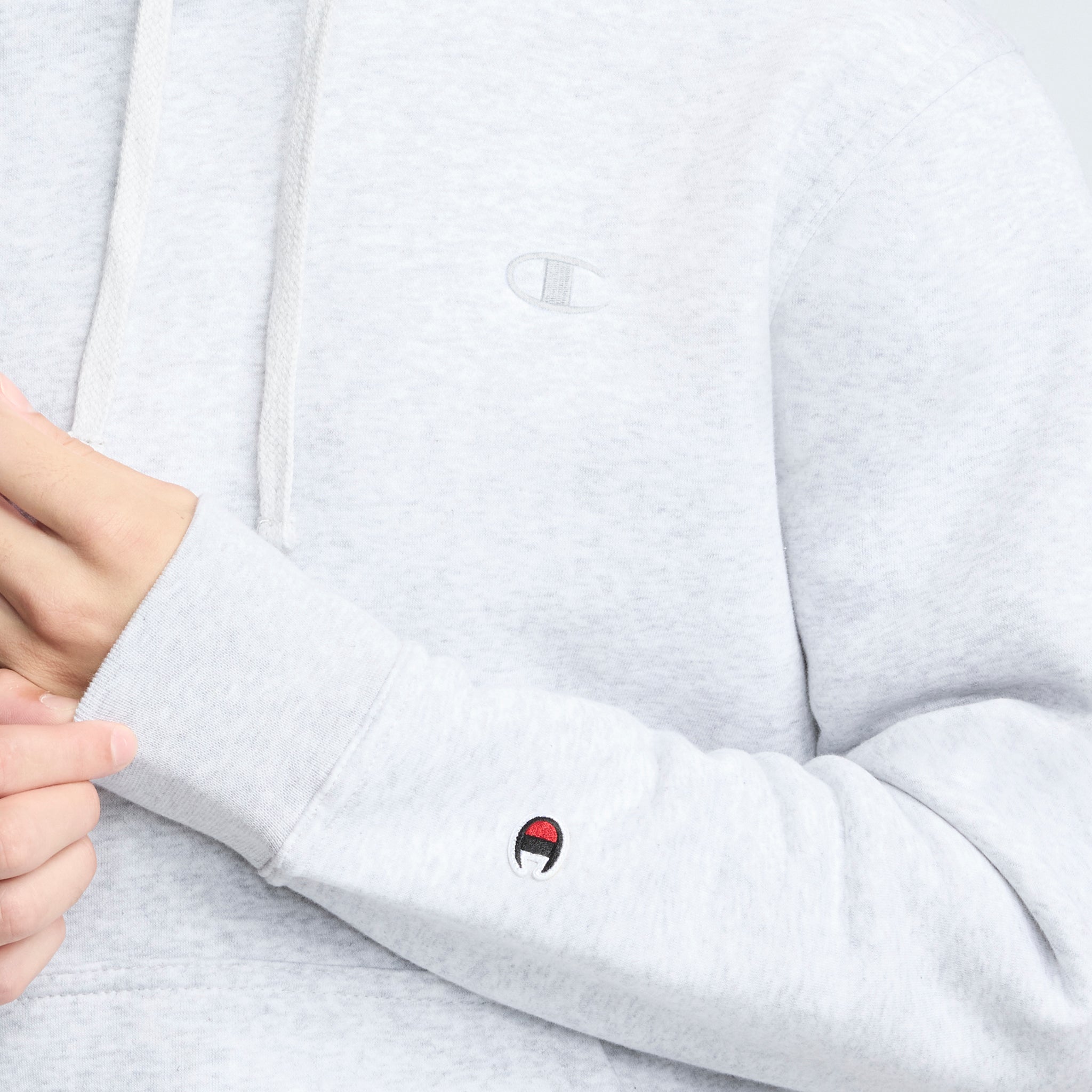 Champion Powerblend Hoodie C Logo sweat à capuche gris argent