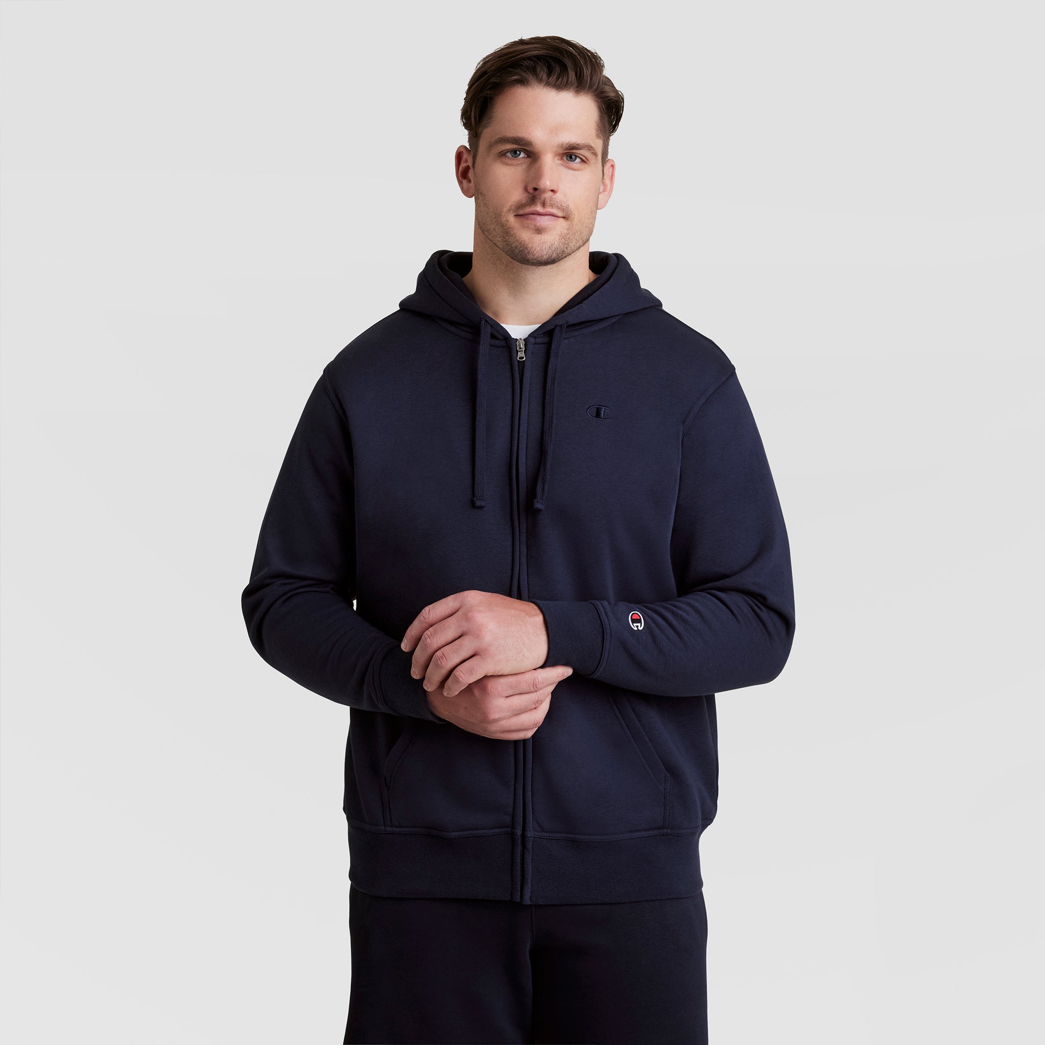Champion Powerblend Full-Zip sweat capuche homme bleu navy