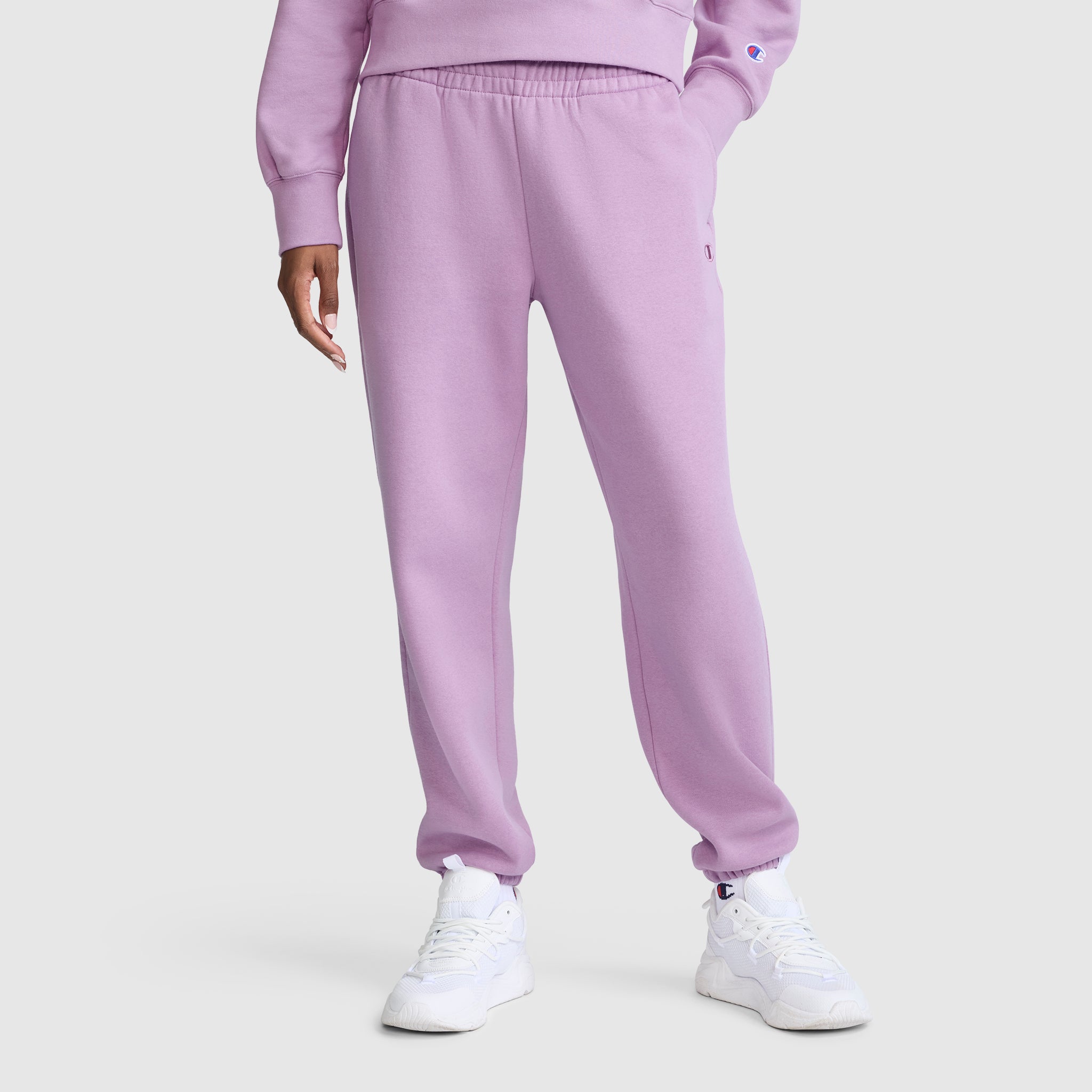 Champion Powerblend Oversized Sweatpants C Logo jogging femme Violet
