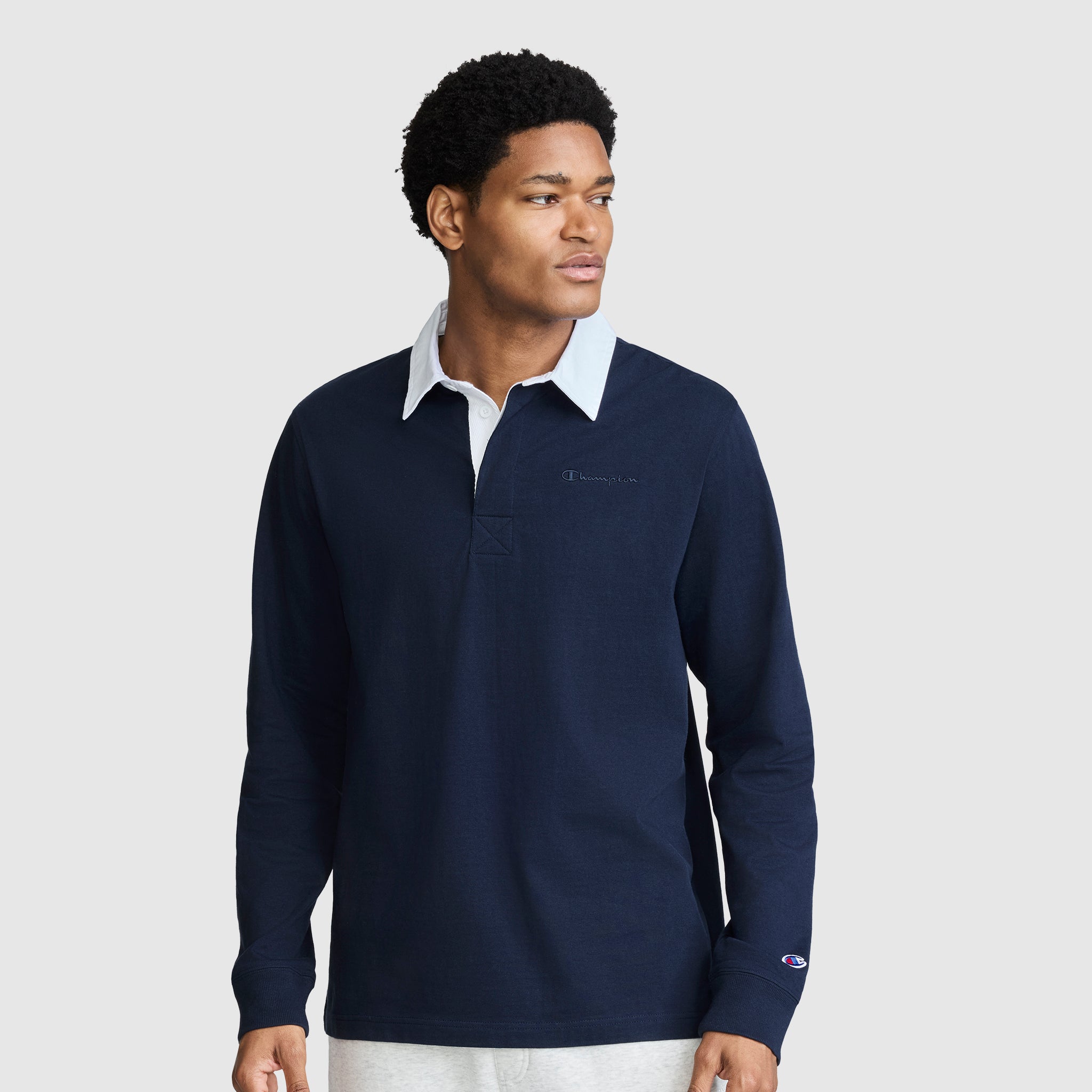 Champion Rugby Shirt Polo rugby homme bleu marine coton