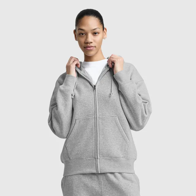 Champion Powerblend sweat zippé femme gris molleton