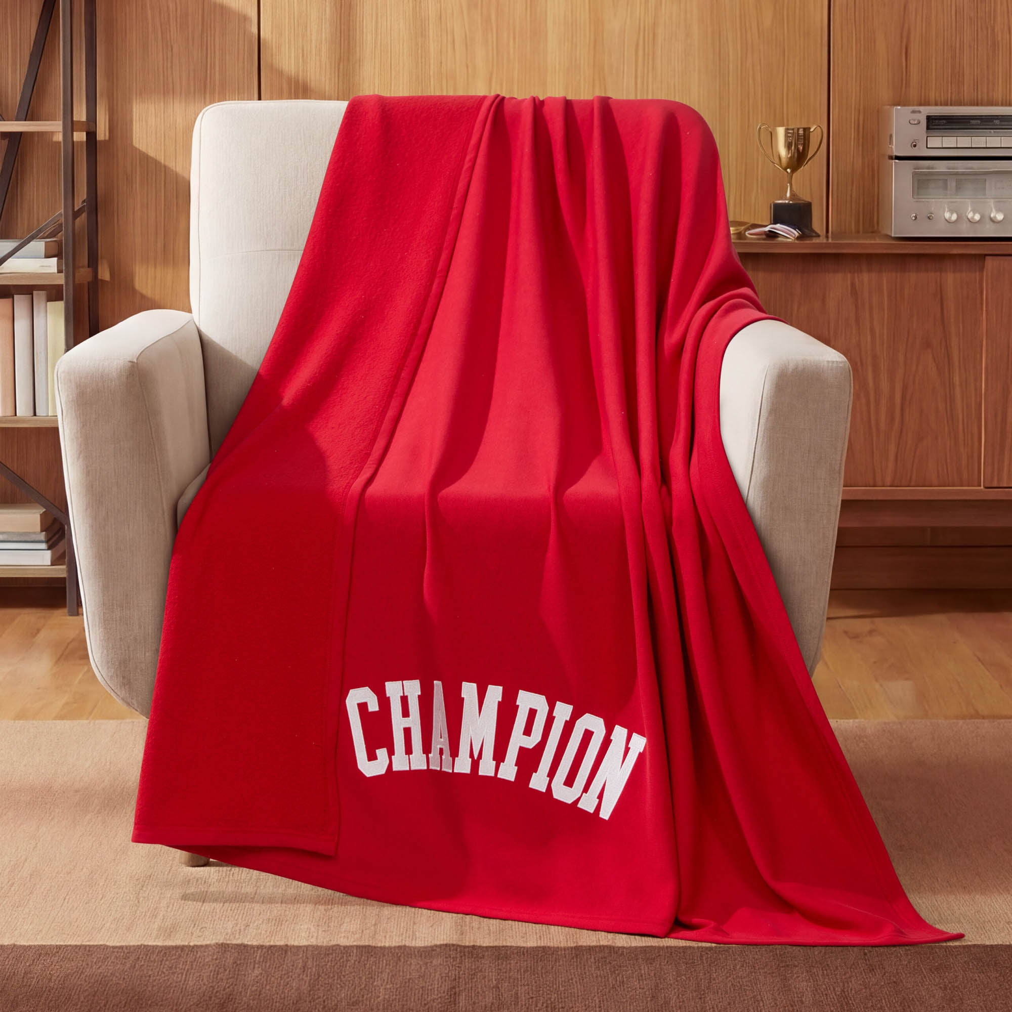 Champion Jersey Fleece plaid rouge 50x70 jersey polaire