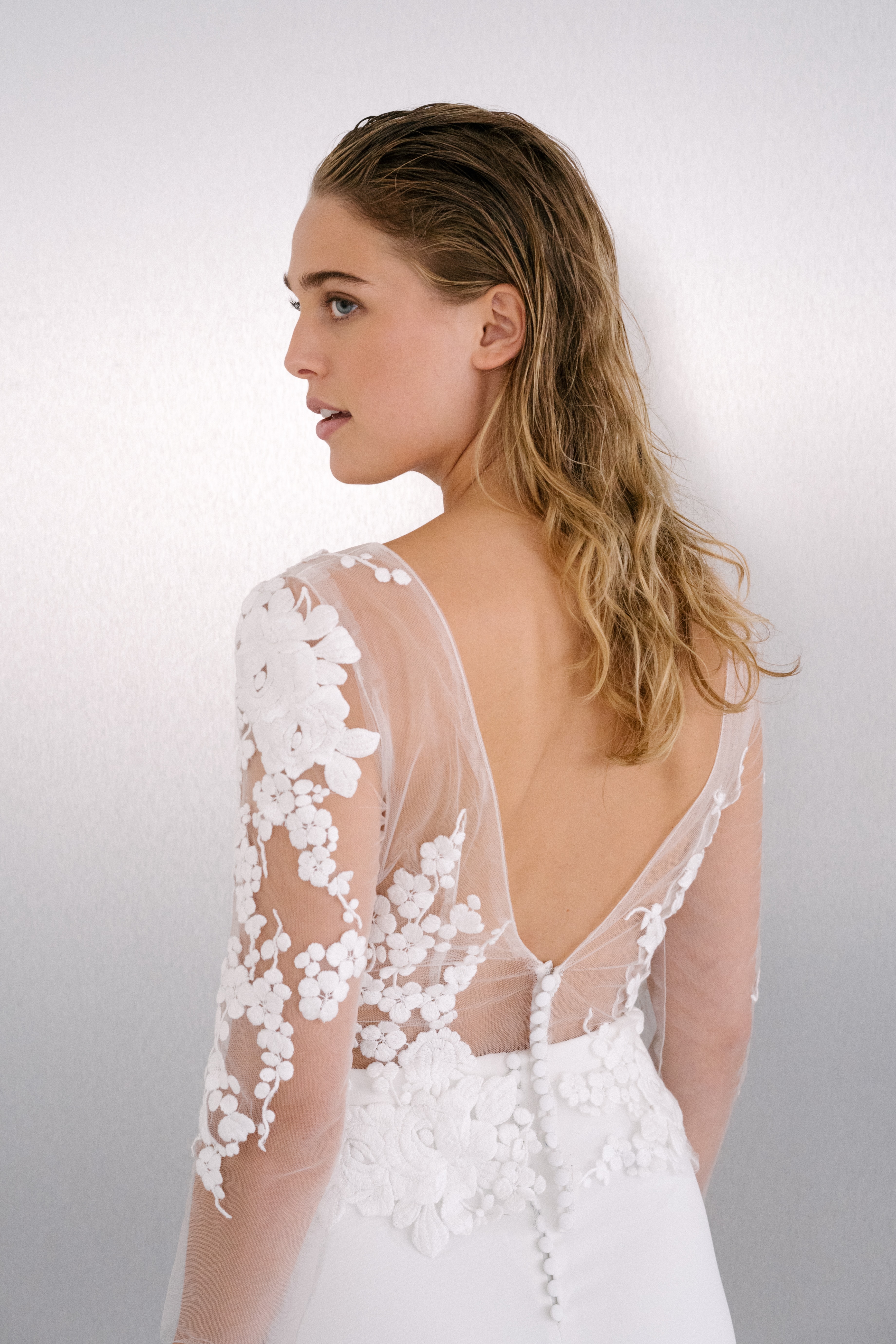 Maison Floret Oliver top tulle fin broderies italiennes