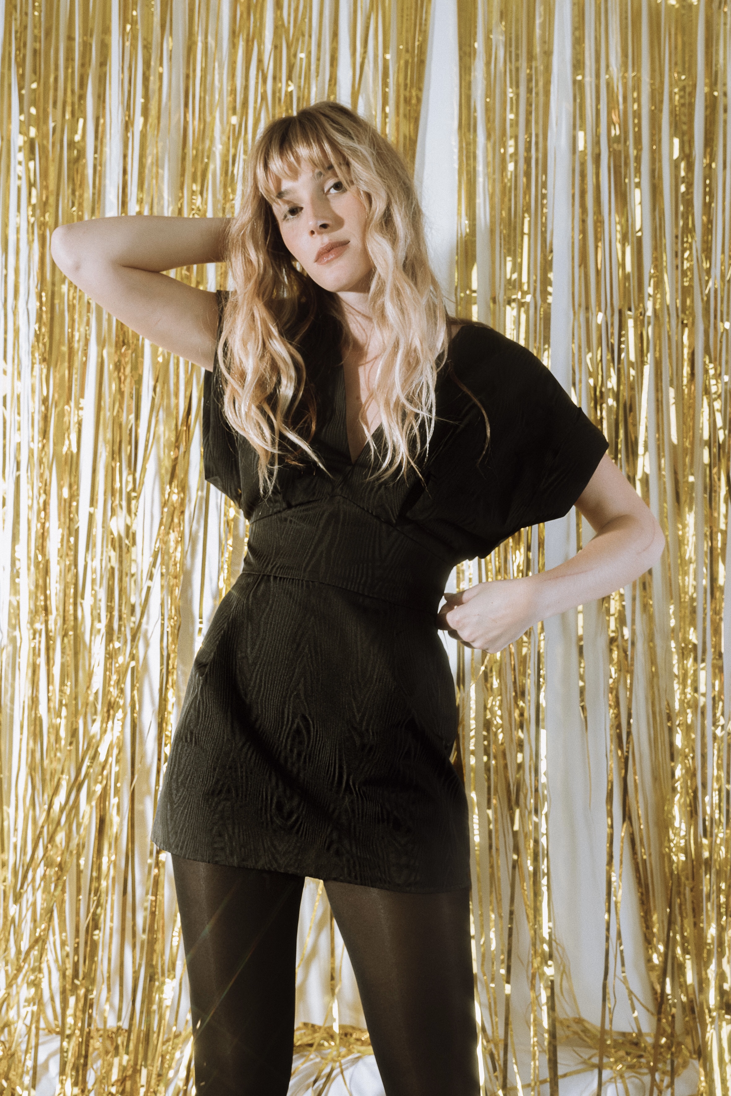 Maison Floret Accessoires Nico robe courte taffetas noir