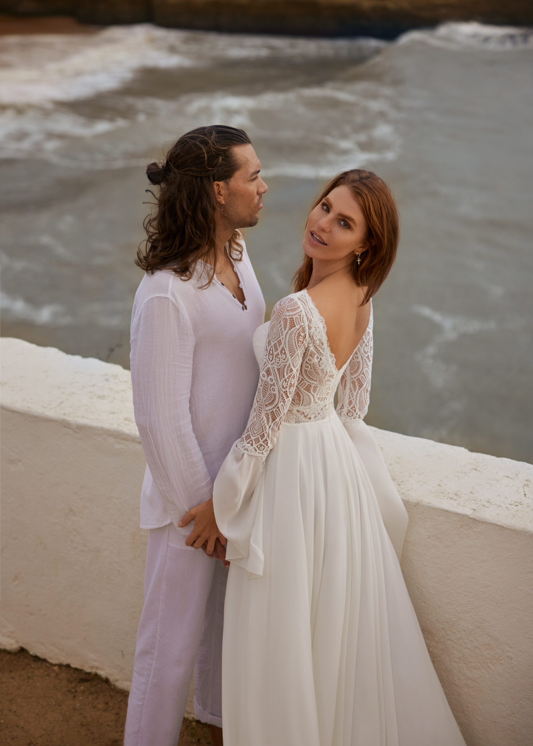 Hervé Paris Cherish Carmela robe de mariée ivoire fluide