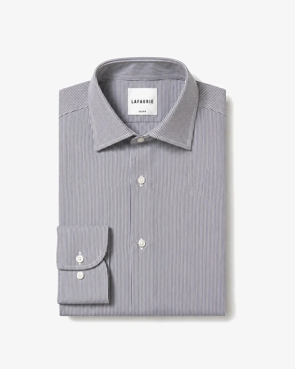 LAFAURIE CHOPIN Gris Blanc chemise rayée coton semi-ajustée