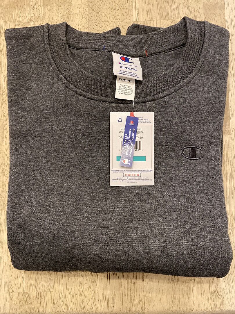 Champion Powerblend Crewneck Sweat Homme Gris Chiné Chaud