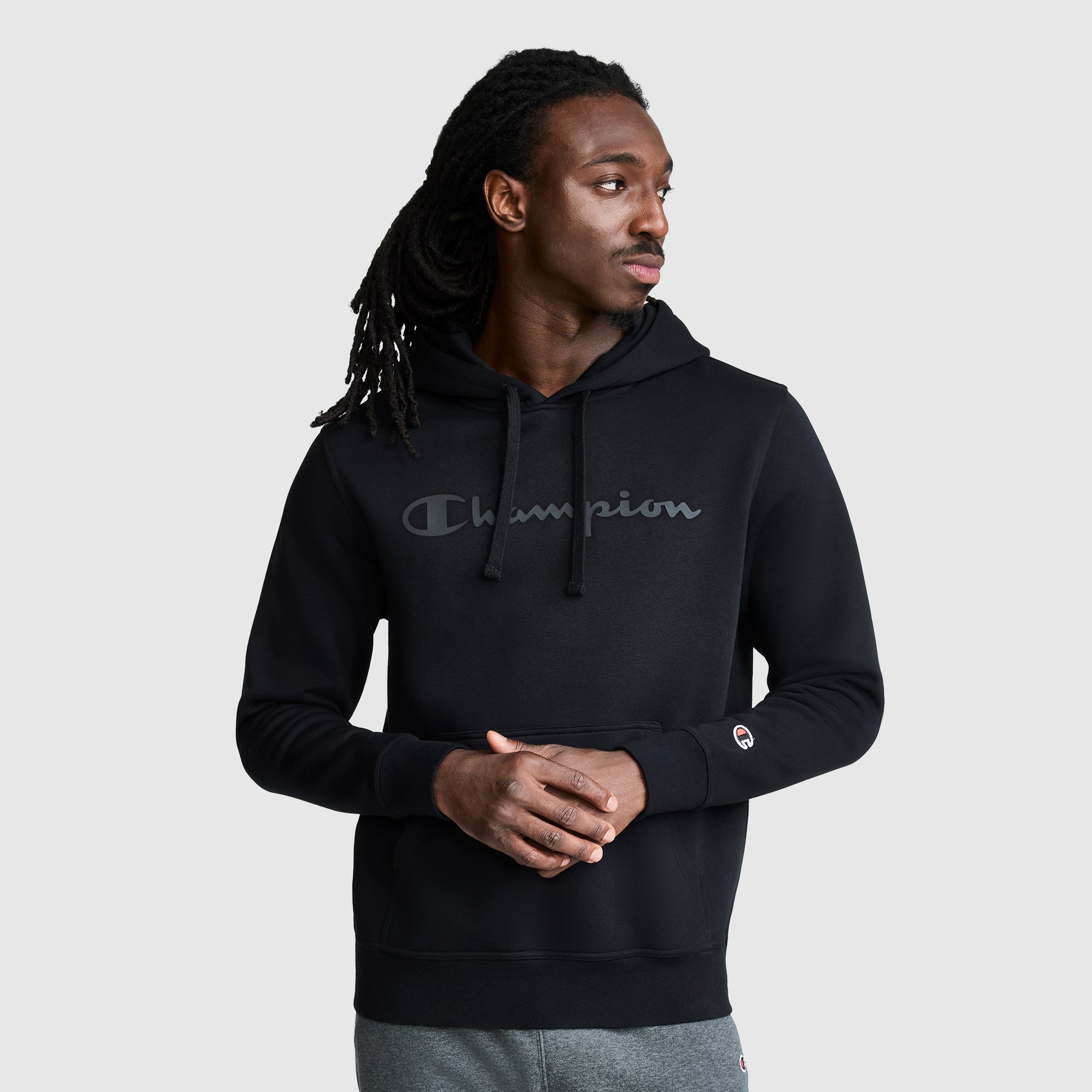 Champion Powerblend Hoodie sweat à capuche noir logo tonal