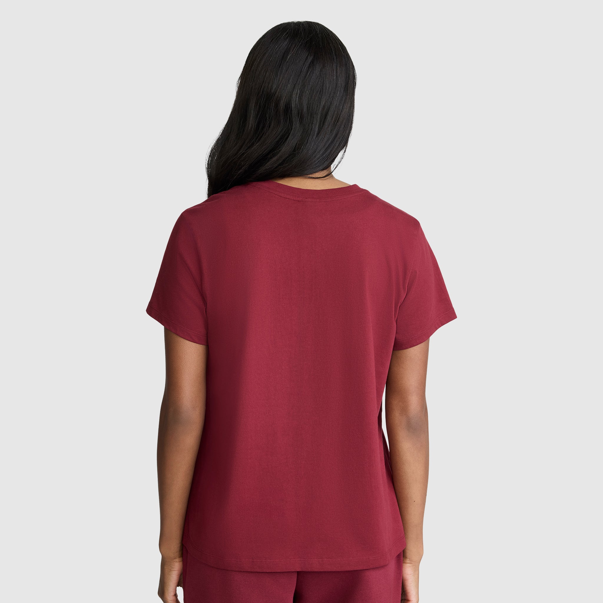 Champion Classic T-Shirt Script Logo t-shirt femme bordeaux coton