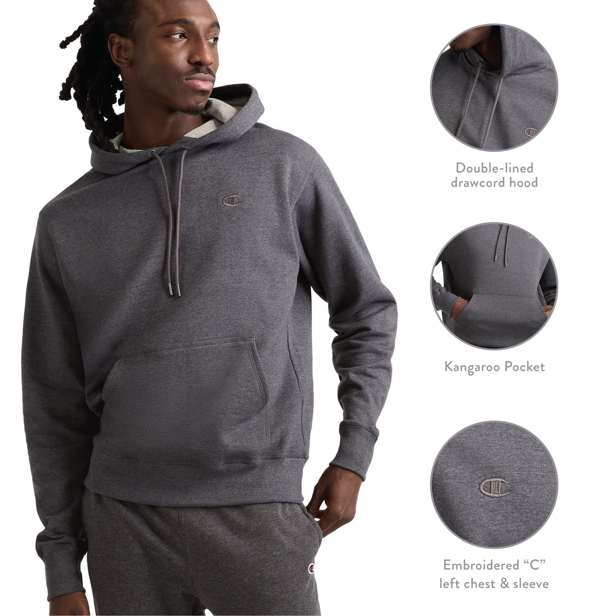 Champion Powerblend Hoodie sweat capuche homme Marine grande taille