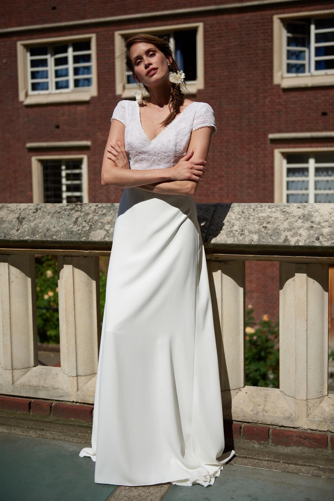 Maison Floret Sur-mesure Hamilton robe organza brodé