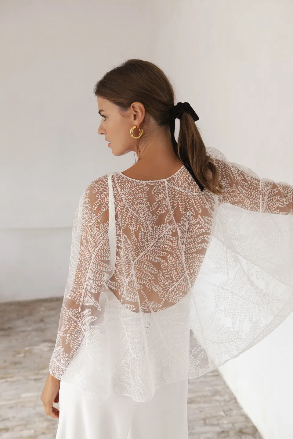 Maison Floret Accessoires Oscar cape courte broderie italienne