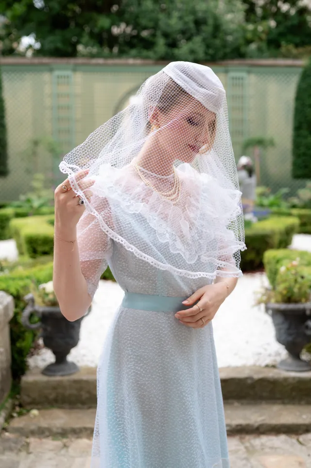 Solène Gisèle Voiles Chapeau Mariée chapeau voilette blanche 70s