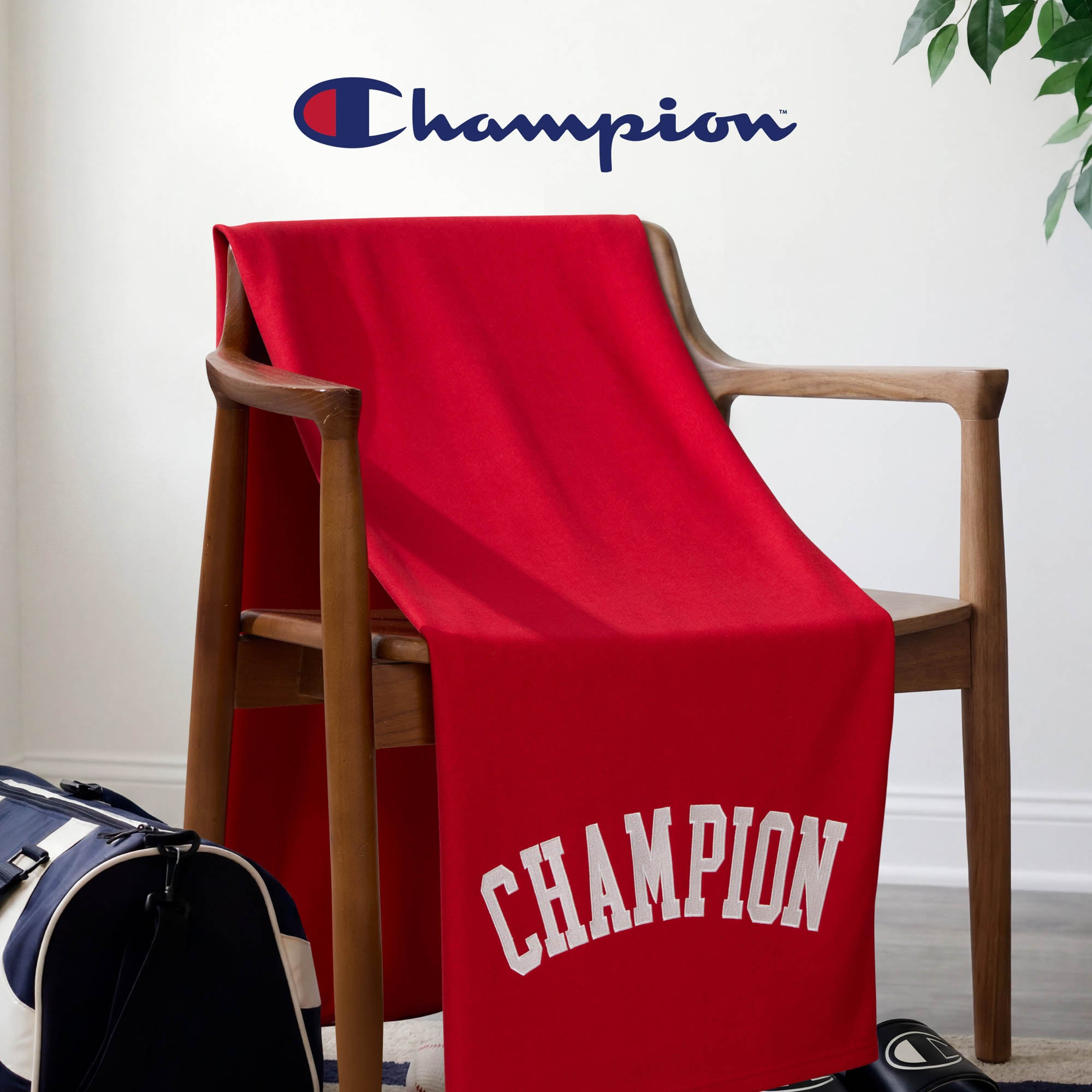 Champion Jersey Fleece plaid rouge 50x70 jersey polaire