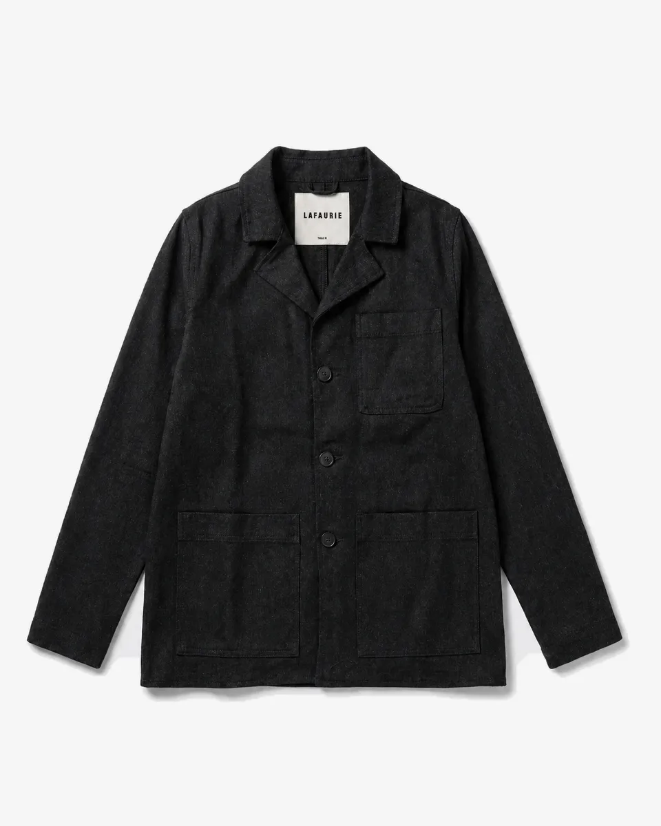 LAFAURIE ANDREU Flanelle veste gris anthracite laine