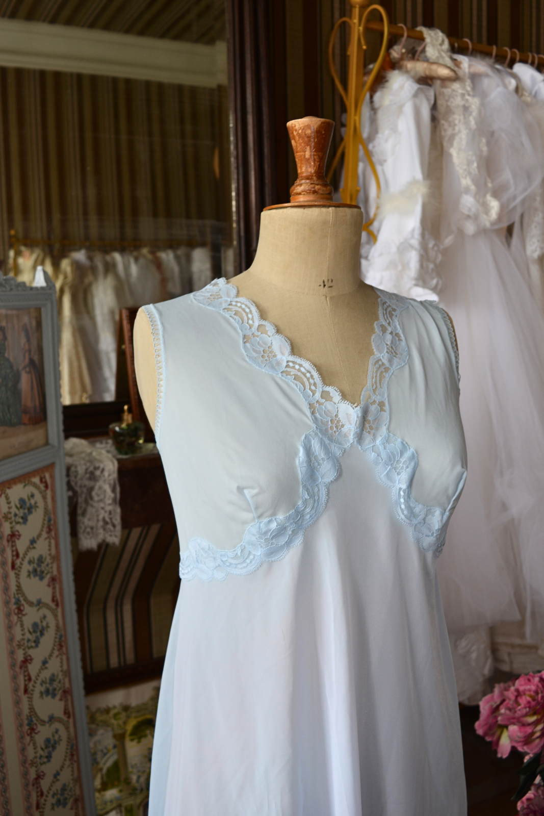 Solène Gisèle Les Déshabillés Ensemble Vintage Courte bleu