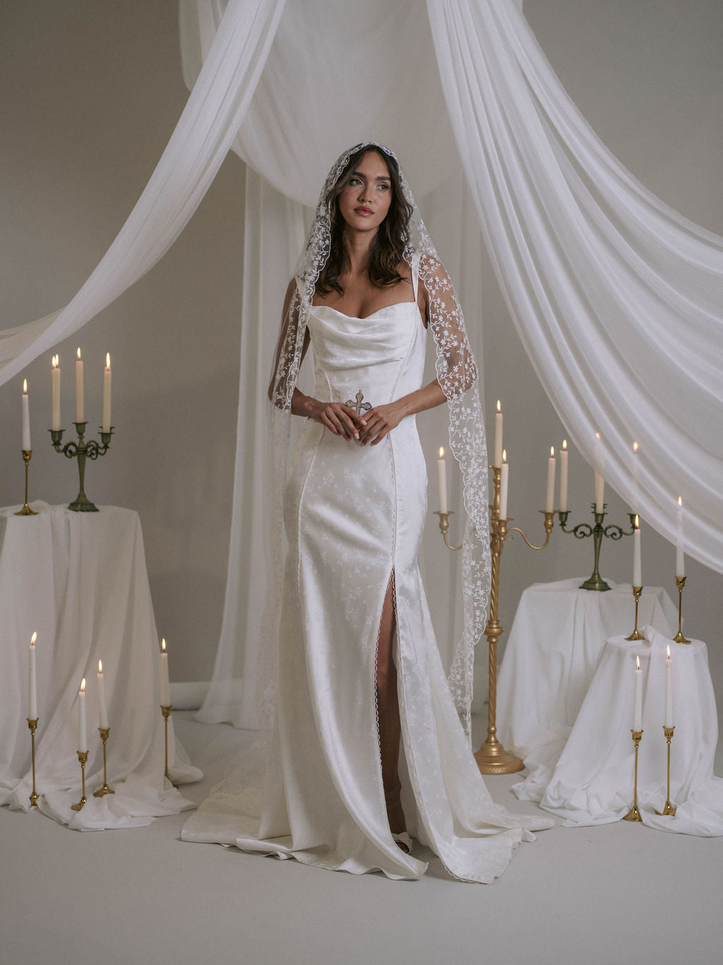 Rime Arodaky Bridal Eleanor robe de mariée satin jacquard