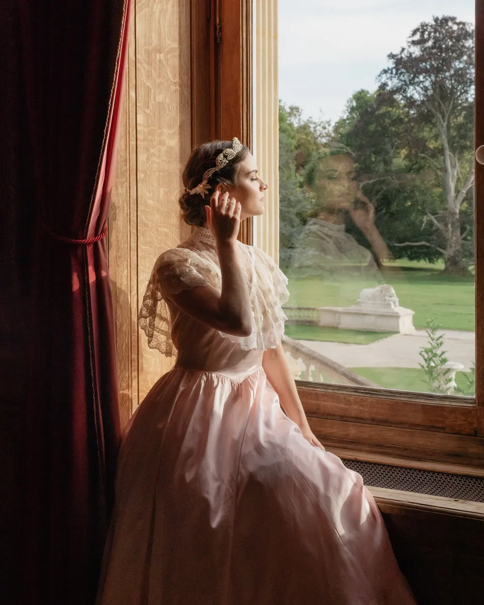 Solène Gisèle La mariée robe Elvira Gunne Sax rose ivoire