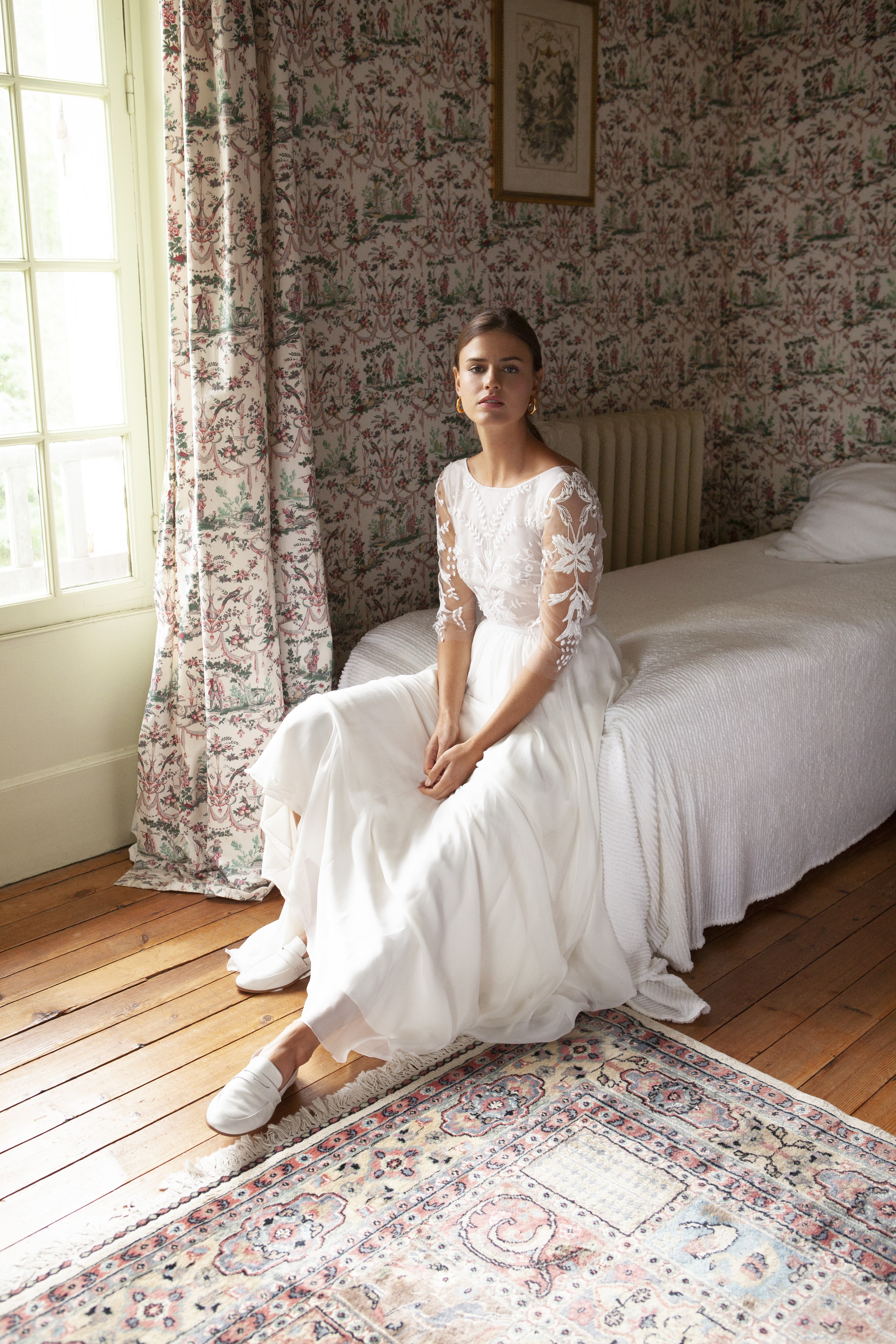 Maison Floret Sur-mesure Joseph robe mousseline soie bateau