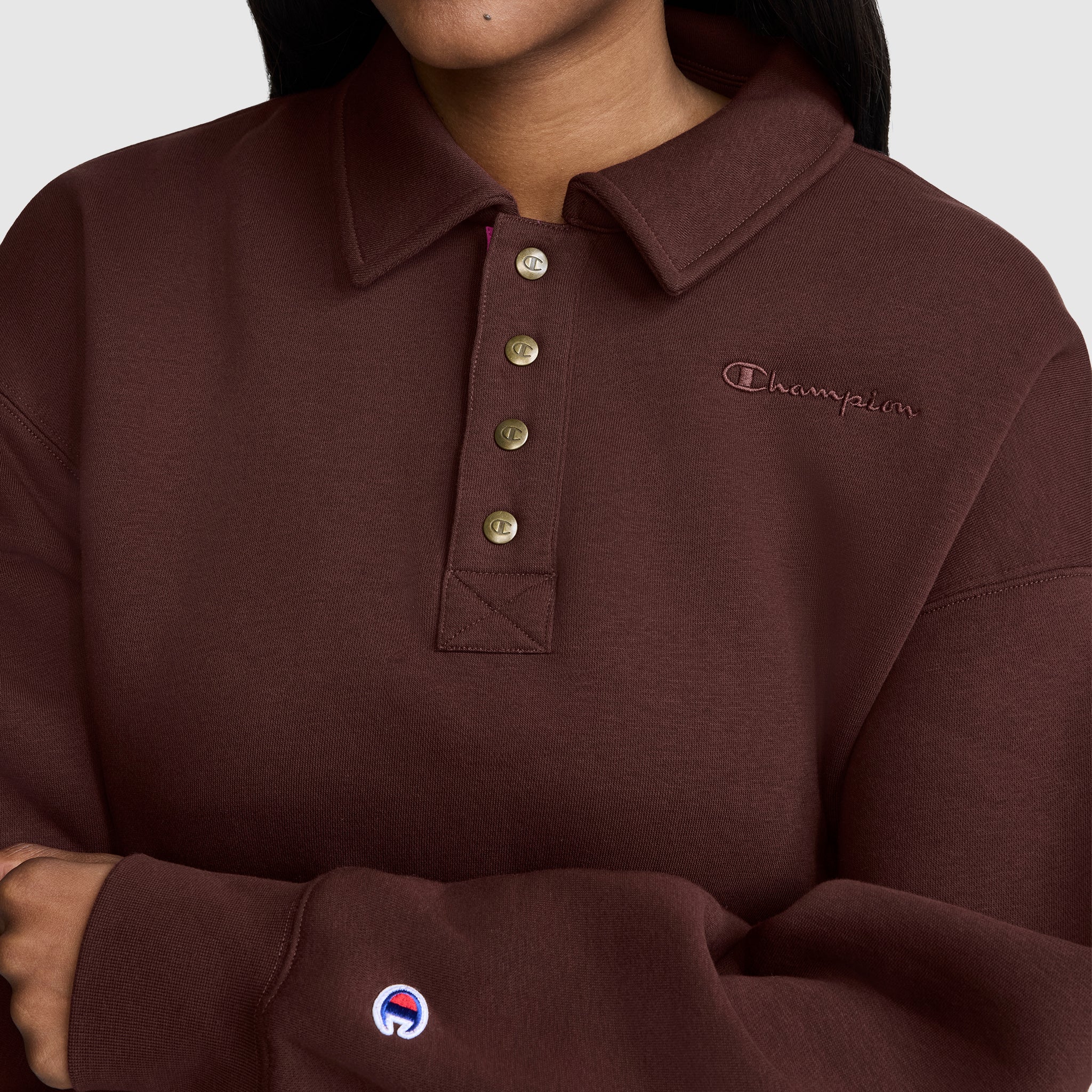 Champion Fleece Training Polo polo femme marron Bitter Chocolate