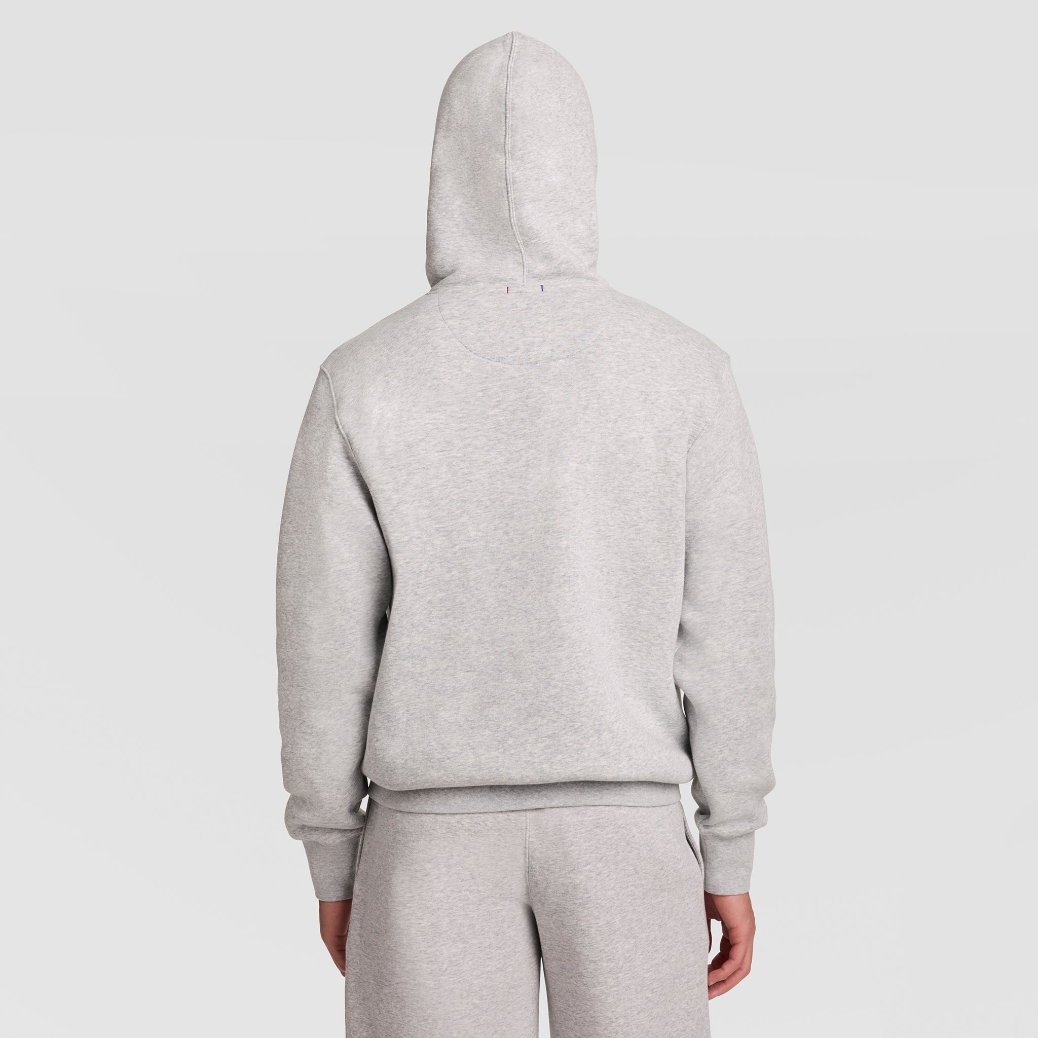 Champion Powerblend Hoodie Sweat Oxford Grey Script Logo Molleton