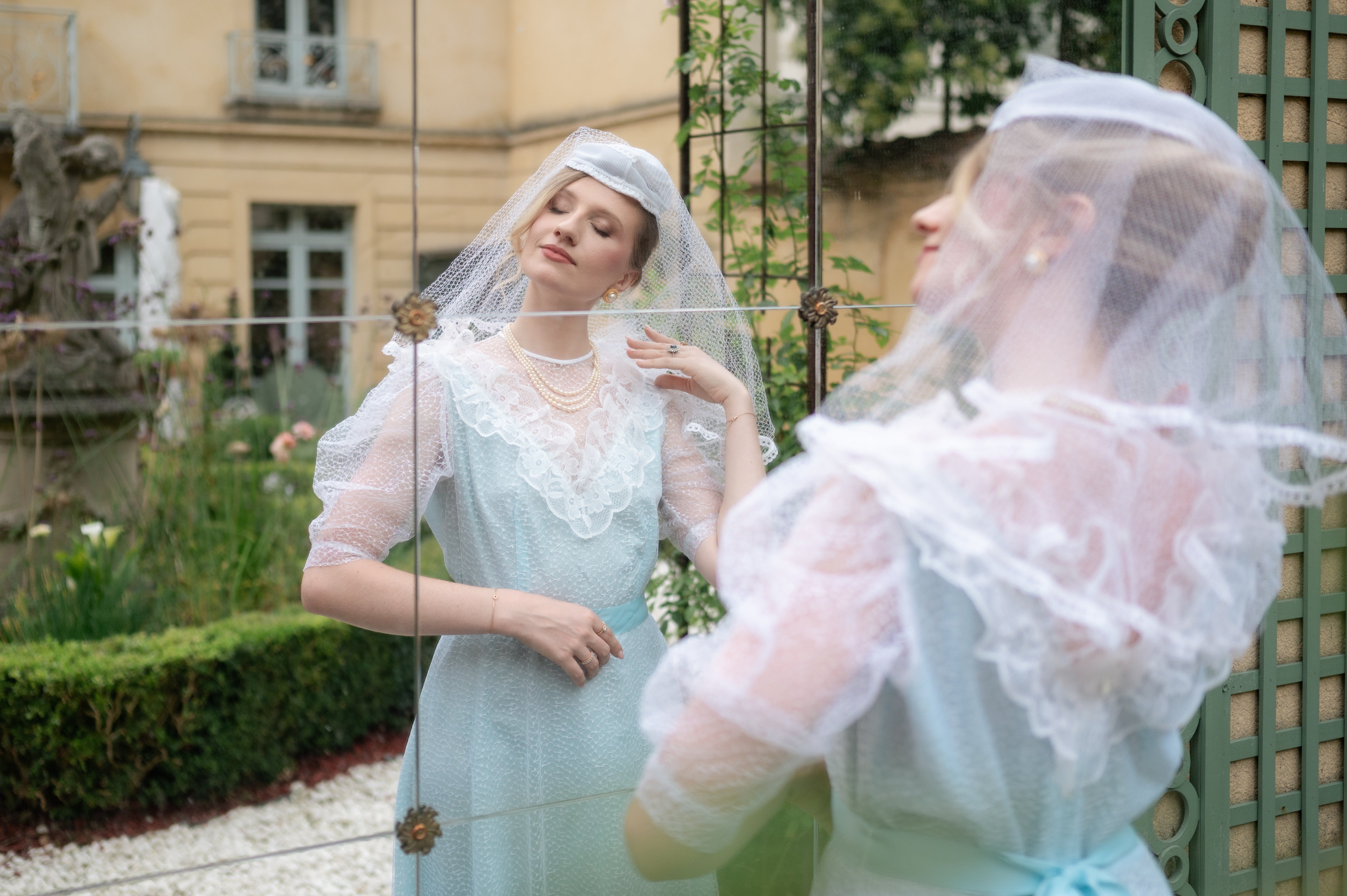 Solène Gisèle Voiles Chapeau Mariée chapeau voilette blanche 70s