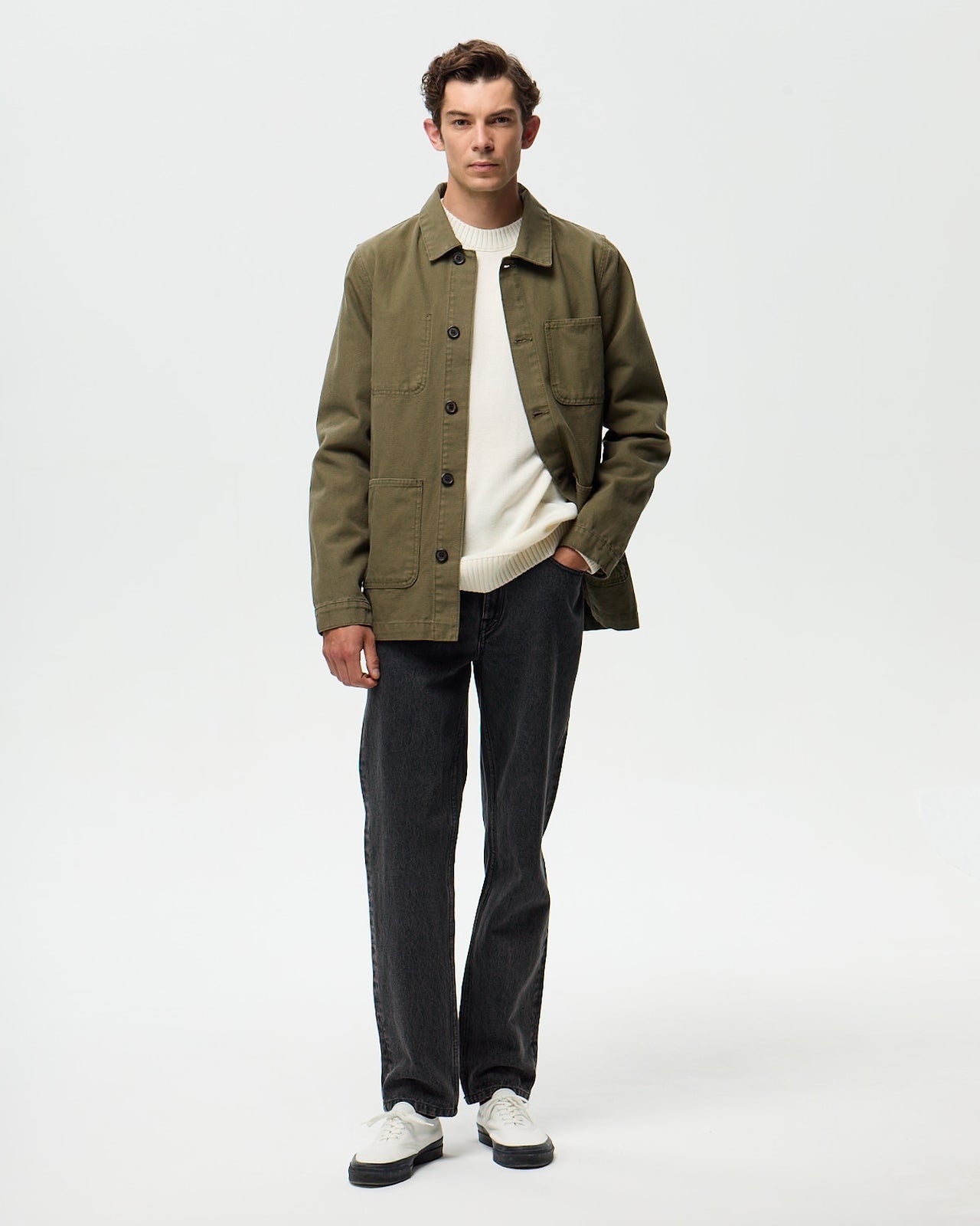 Lafaurie Braque Kaki veste de peintre coton coupe droite